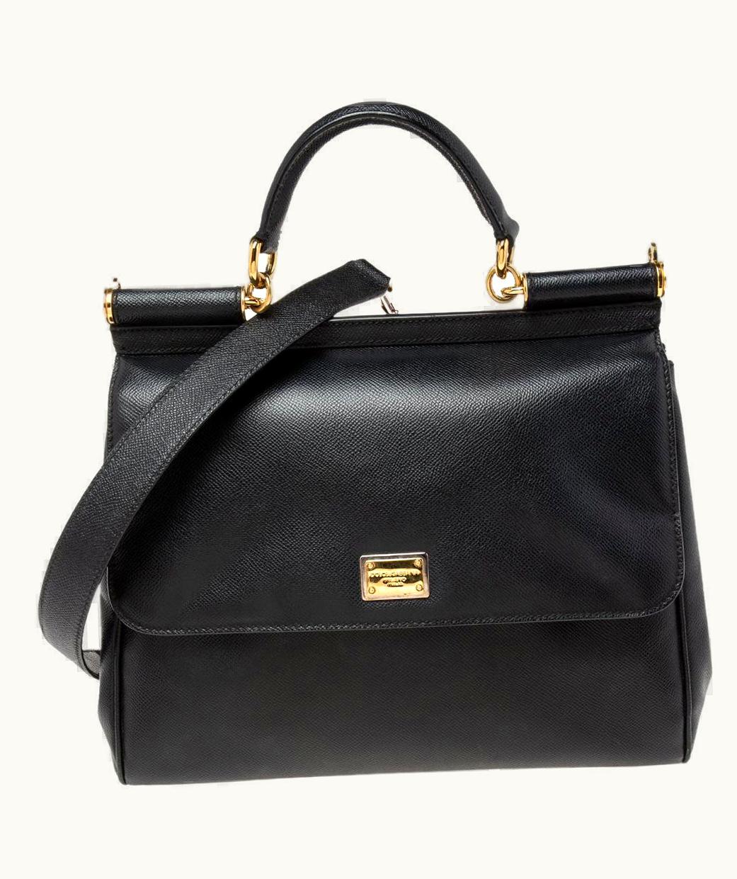 Dolce & Gabbana Dolce & Gabbana Black Leather Large Miss Sicily Top Handle Bag UZ0609794