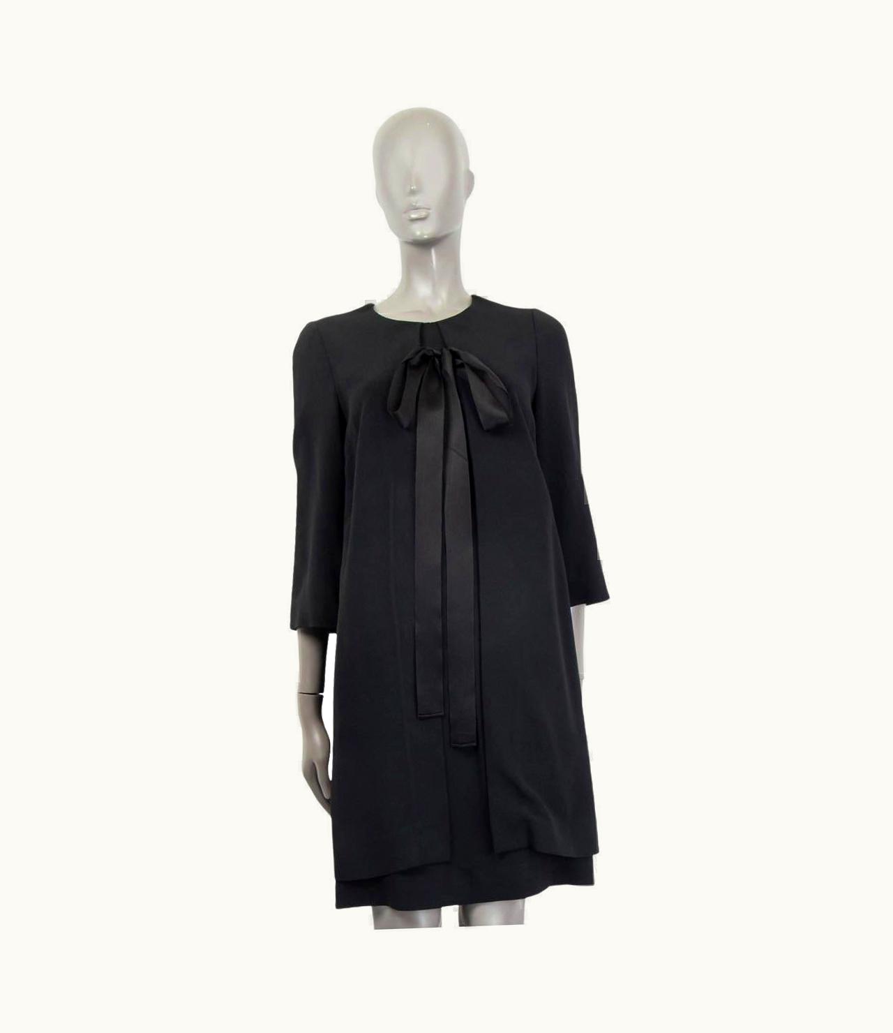 Dolce & Gabbana Dolce & Gabbana Black Viscose Bow Half Sleeve Dress