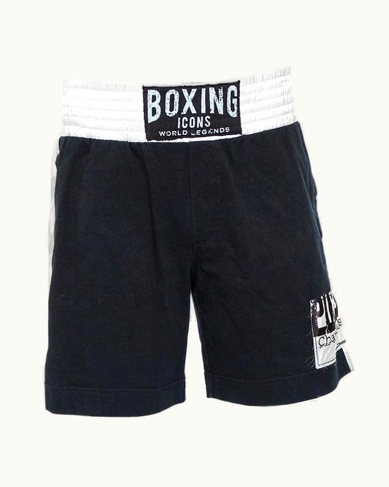 Dolce & Gabbana Dolce & Gabbana Black Boxing Icons Patched Contrast Waist Detail Shorts Xl