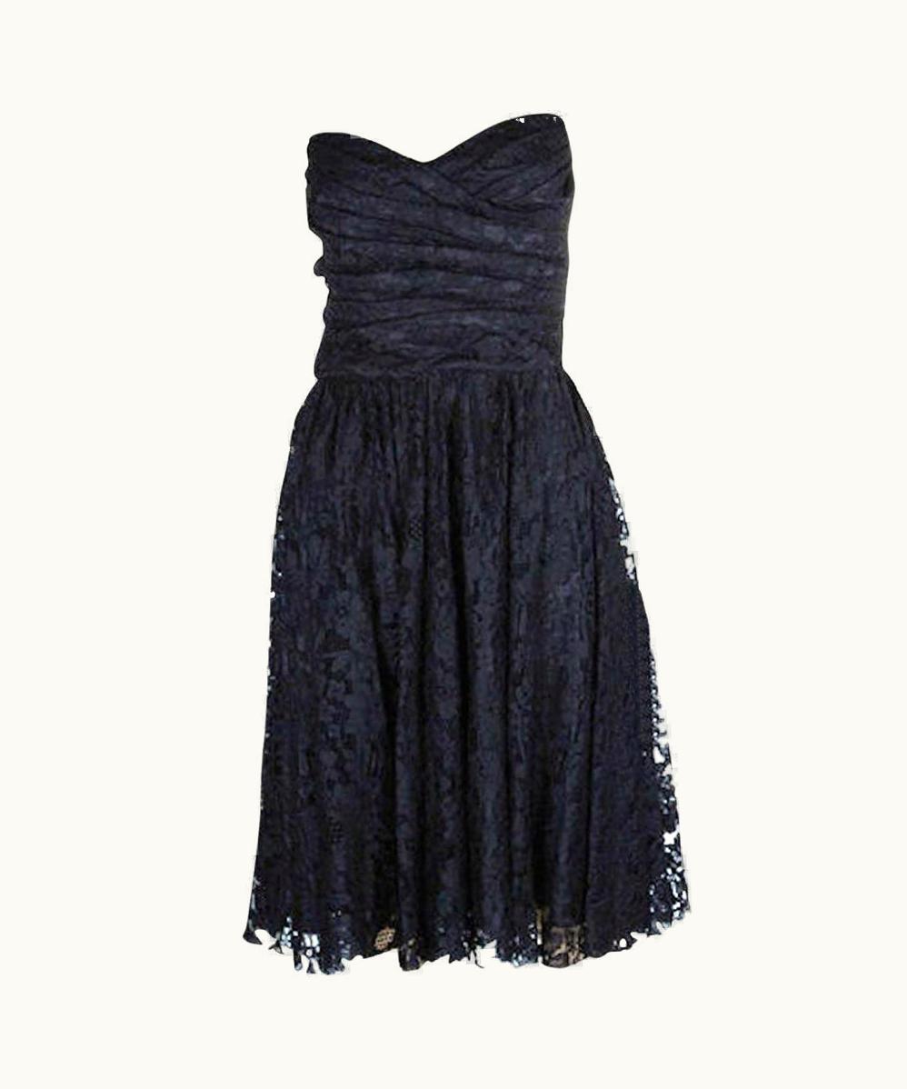 Dolce & Gabbana Dolce & Gabbana Strapless Black Corset Bustier Lace Cocktail Dress
