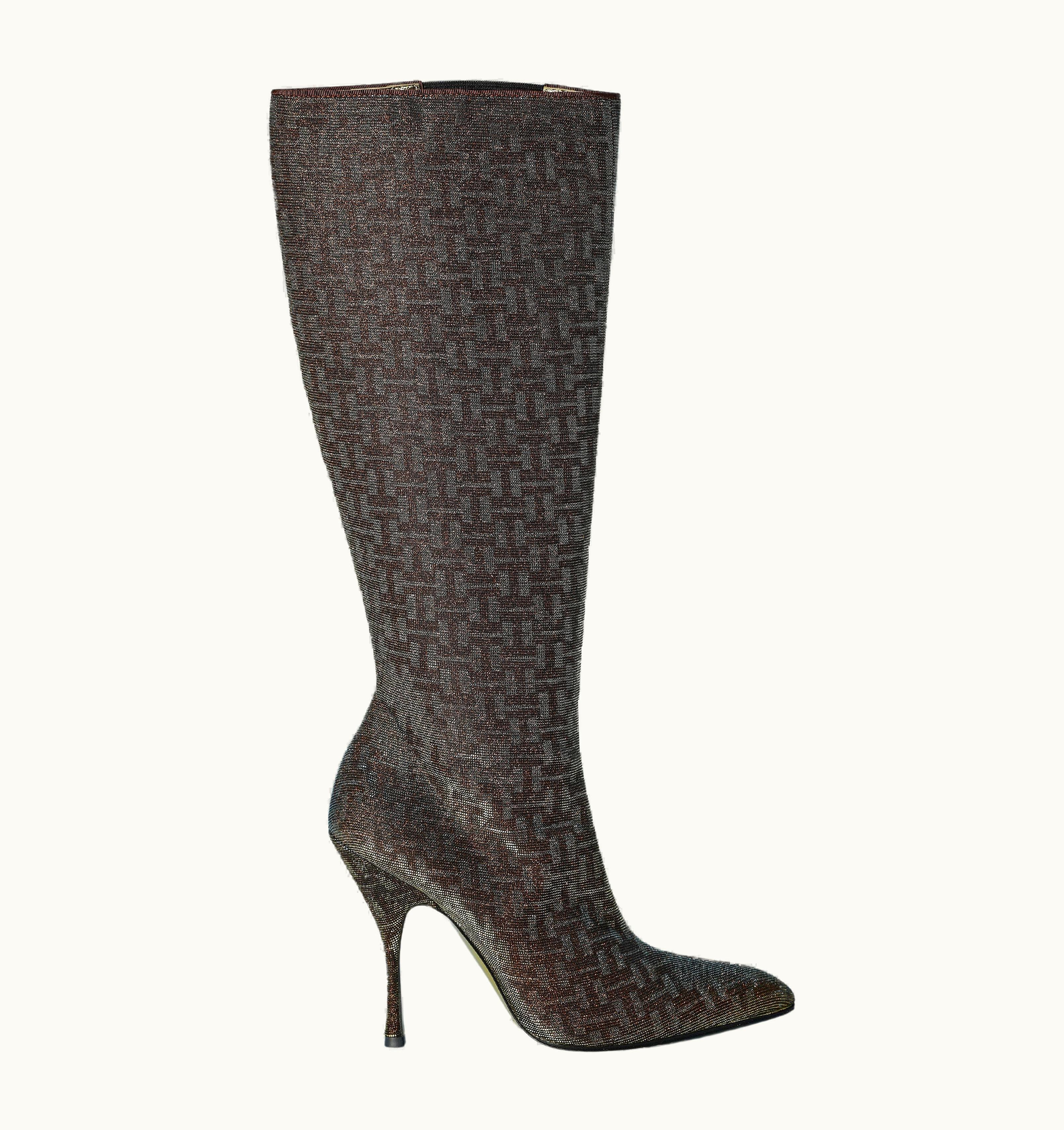 Dolce & Gabbana Blue, Red And Gold Hologram Fabric Boots Dolce & Gabbana New