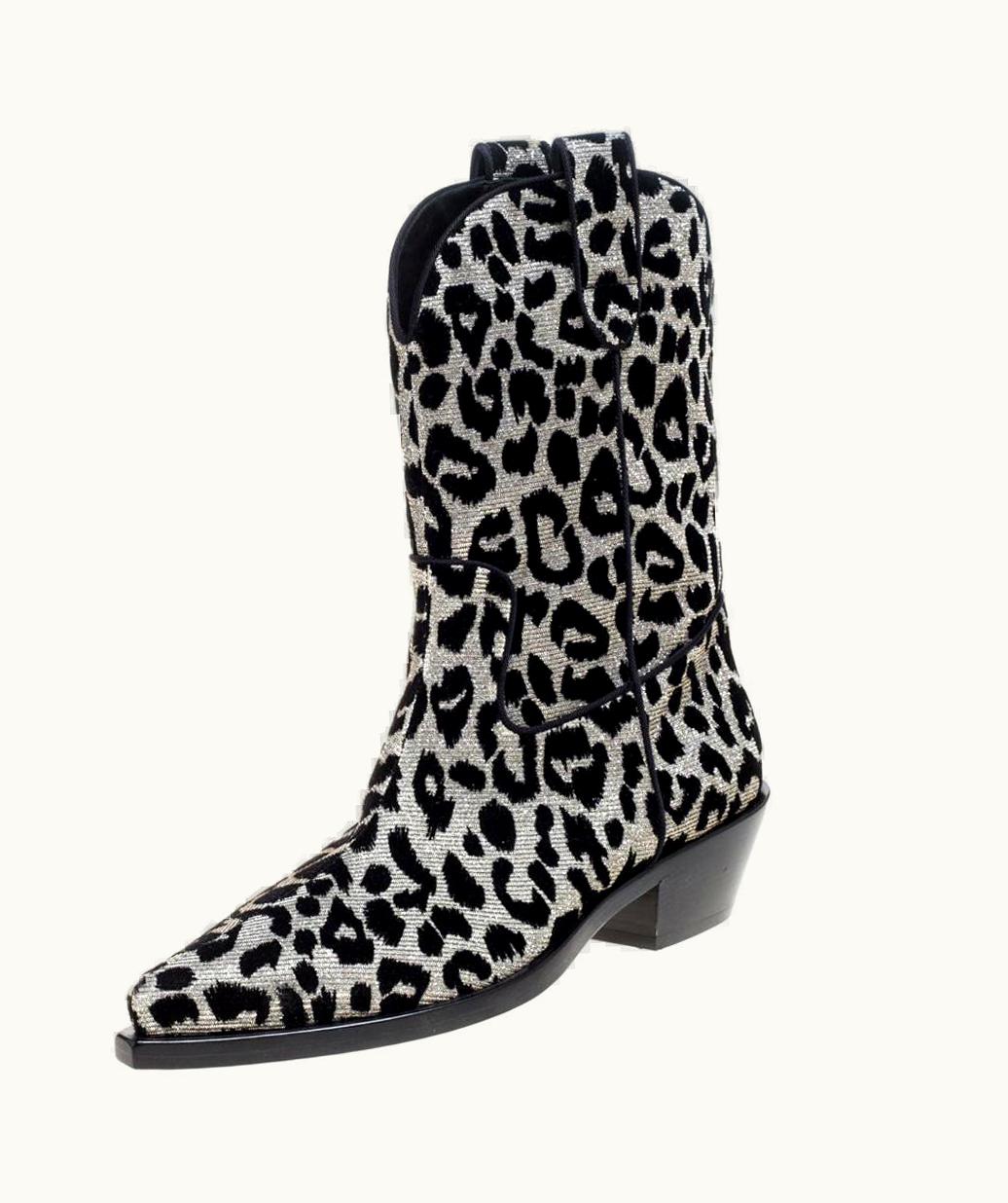 Dolce & Gabbana Dolce & Gabbana Animal Print Lurex And Velvet Cowboy Boots