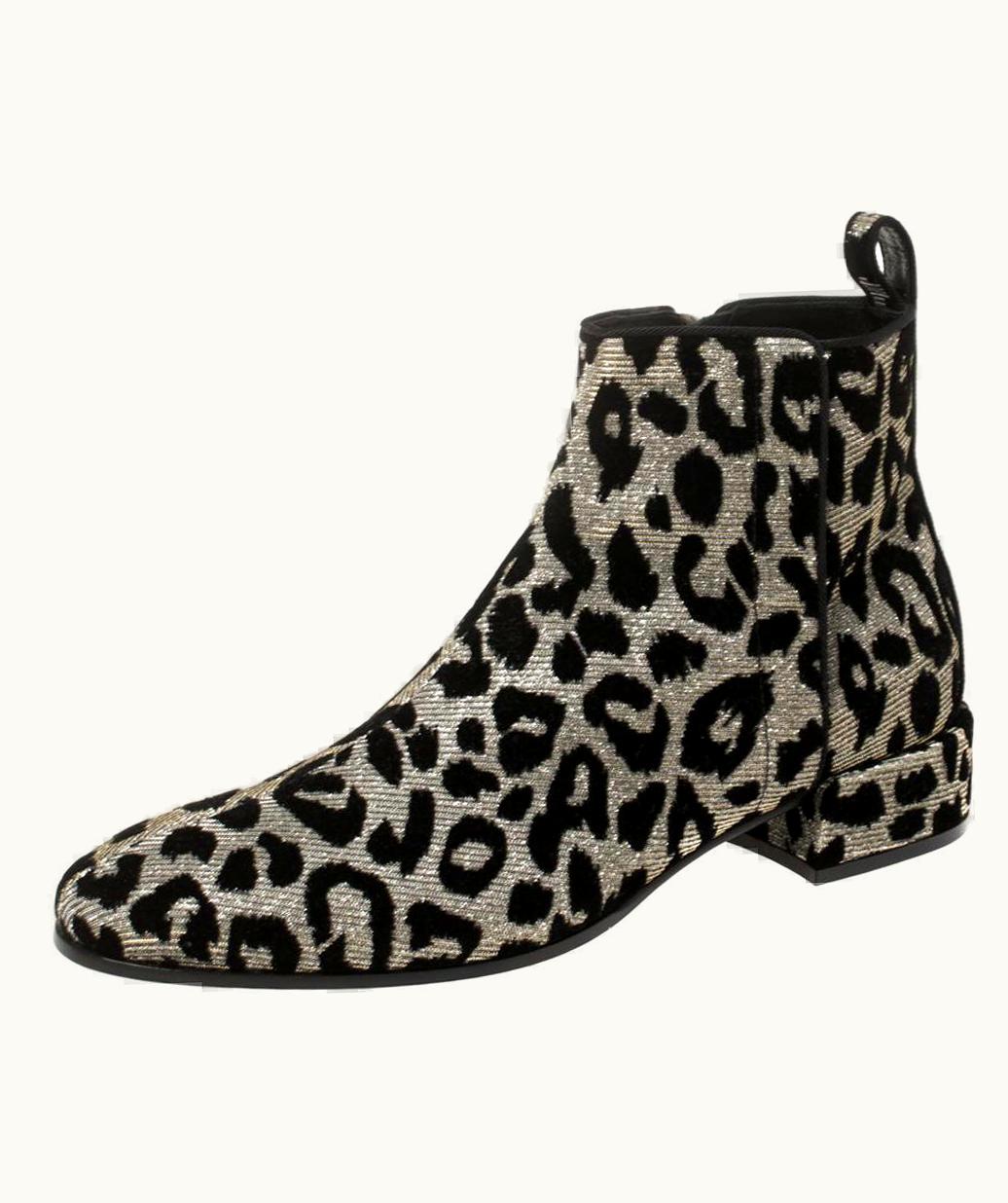 Dolce & Gabbana Dolce & Gabbana Gold/Silver Animal Print Lurex Fabric Boots