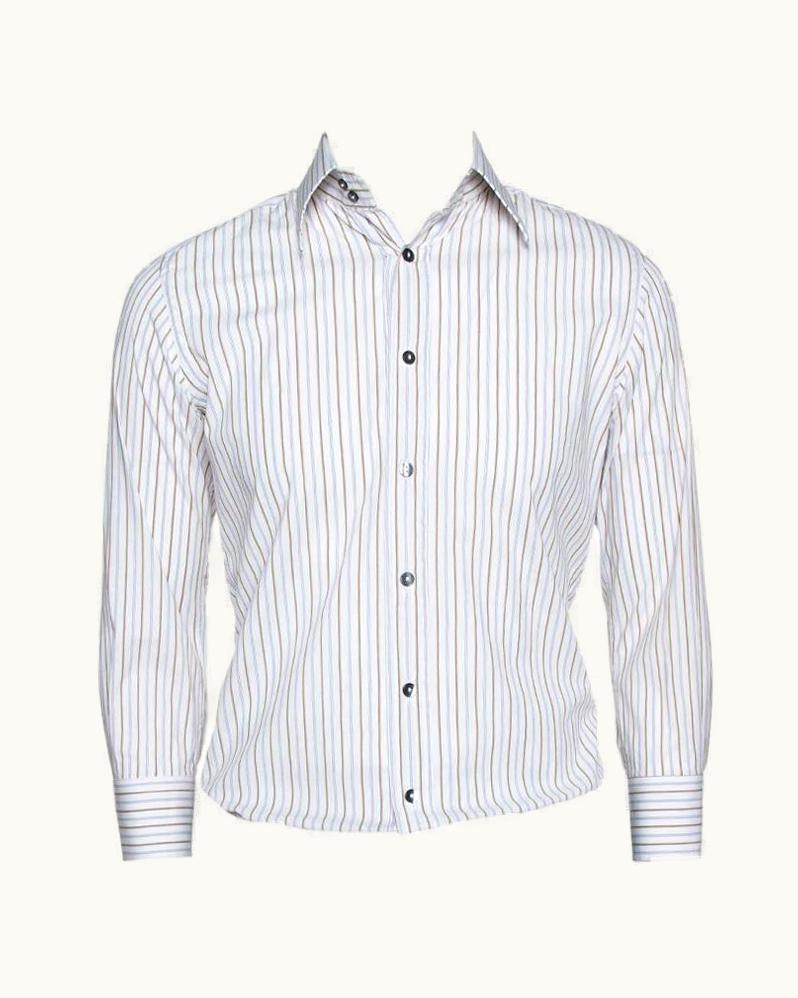 Dolce & Gabbana Dolce & Gabbana Multicolor Striped Cotton Slim Fit Button Front Shirt