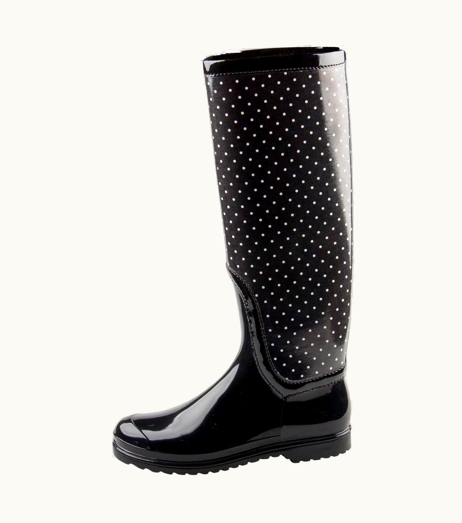 Dolce & Gabbana Dolce & Gabbana Black Pvc Polka Dot Long Rain Boots