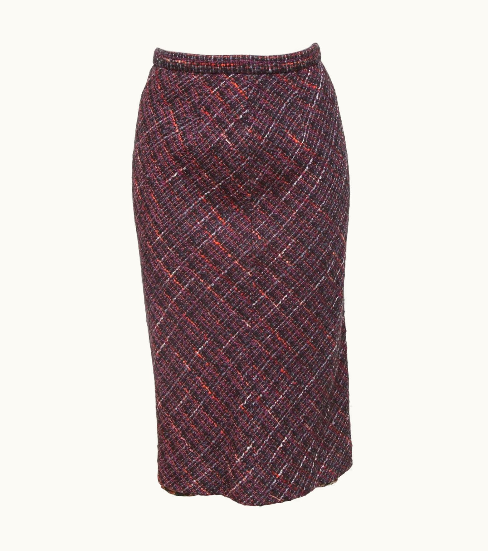 Dolce & Gabbana Dolce & Gabbana Tweed Skirt Knee Length Multicolor Leopard Print