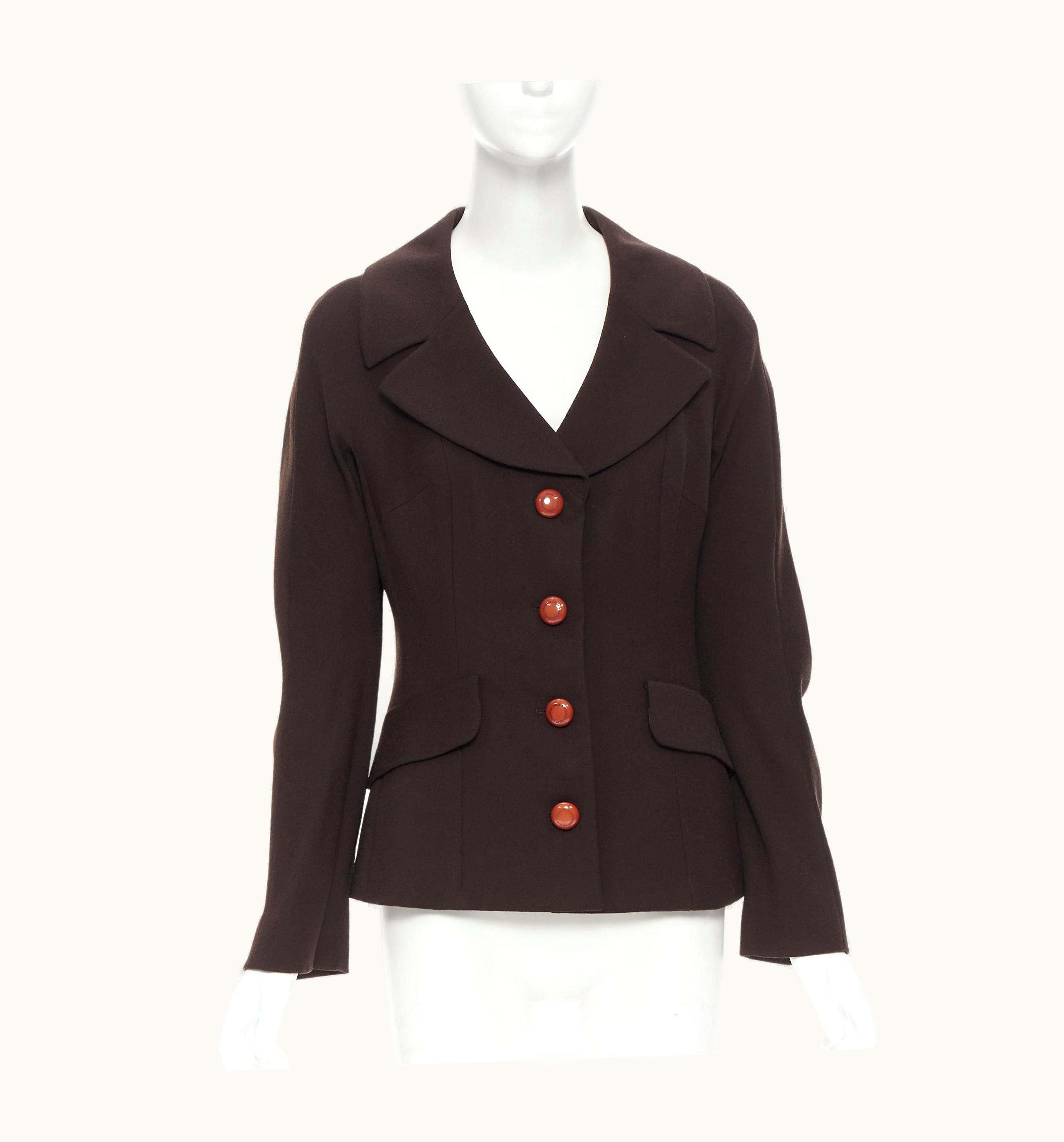 Dolce & Gabbana Vintage Dolce Gabbana Decorative Button Velvet Crepe Jacket Skirt Set