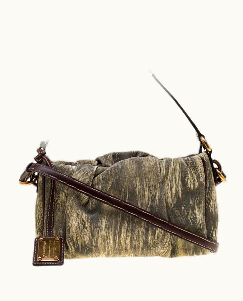 Dolce & Gabbana Dolce & Gabbana Yellow/Grey Printed Leather Miss Night And Day Crossbody Bag