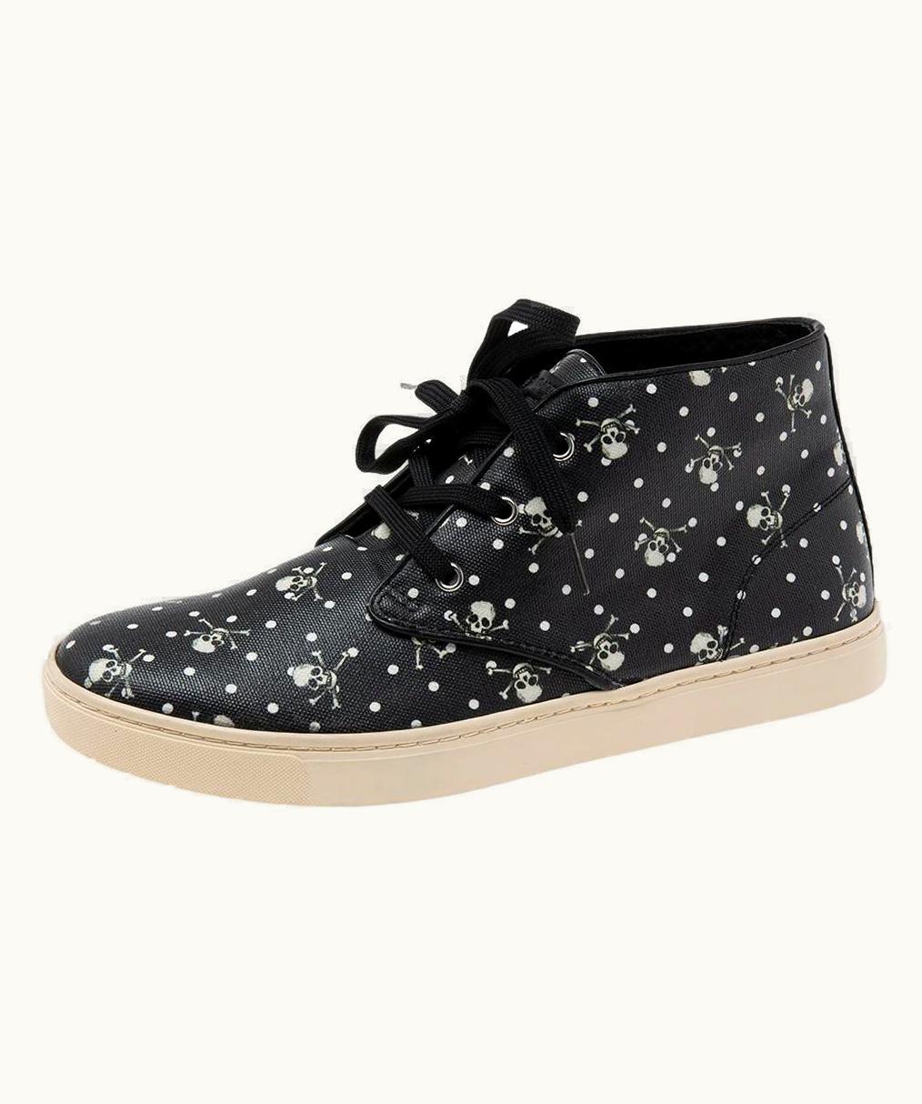 Dolce & Gabbana Dolce & Gabbana White/Black Leather Skull Print High Top Sneakers UZ0610044