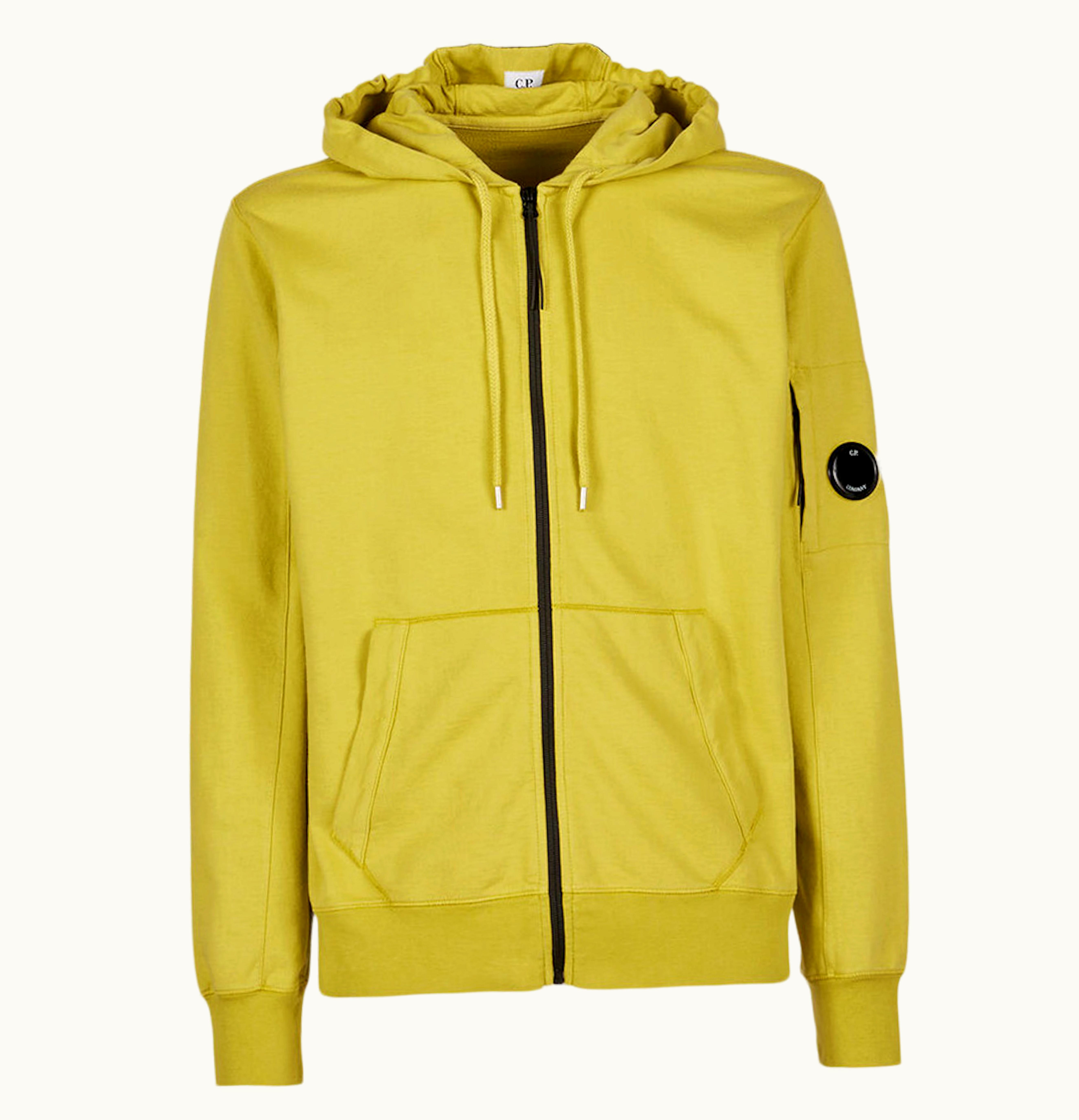 C.P. Company CP Company Light Fleece Zipped Hoodie Golden Palm Yellow
