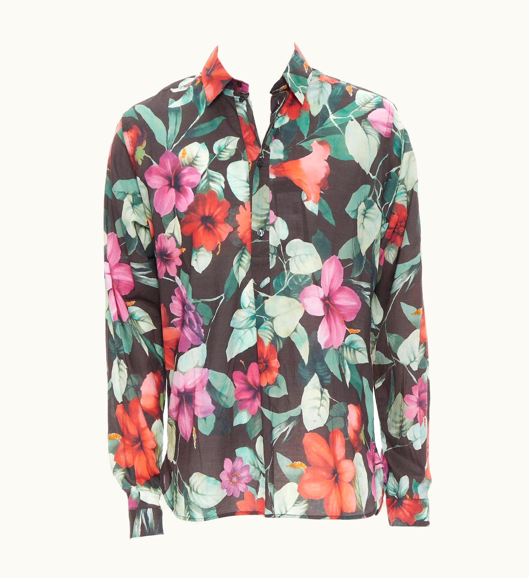 Dolce & Gabbana Dolce Gabbana Hawaiian Floral Print Cotton Long Sleeve Casual Shirt UZ0610104