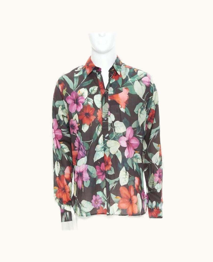 Dolce & Gabbana Dolce Gabbana Hawaiian Floral Print Cotton Long Sleeve Casual Shirt UZ0610112
