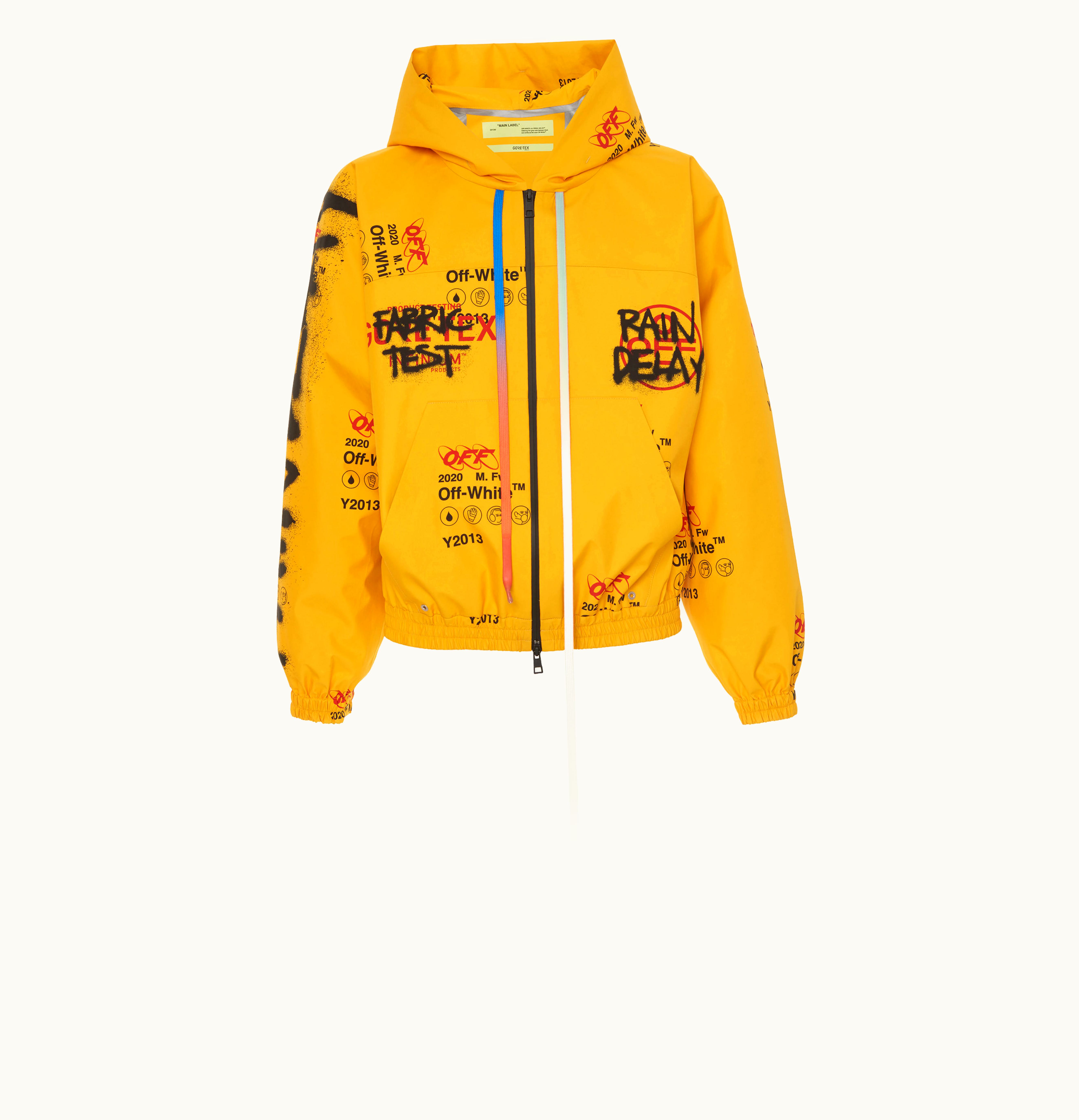 OFF-WHITE OFF WHITE Goretex Graffiti Hoodie Yellow Multicolor