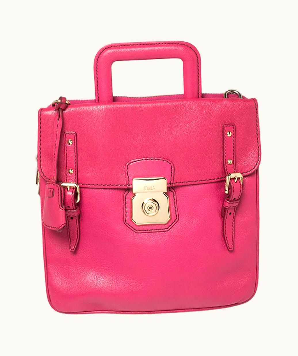 Dolce & Gabbana D&G Pink Leather Miss Allyson Shoulder Bag
