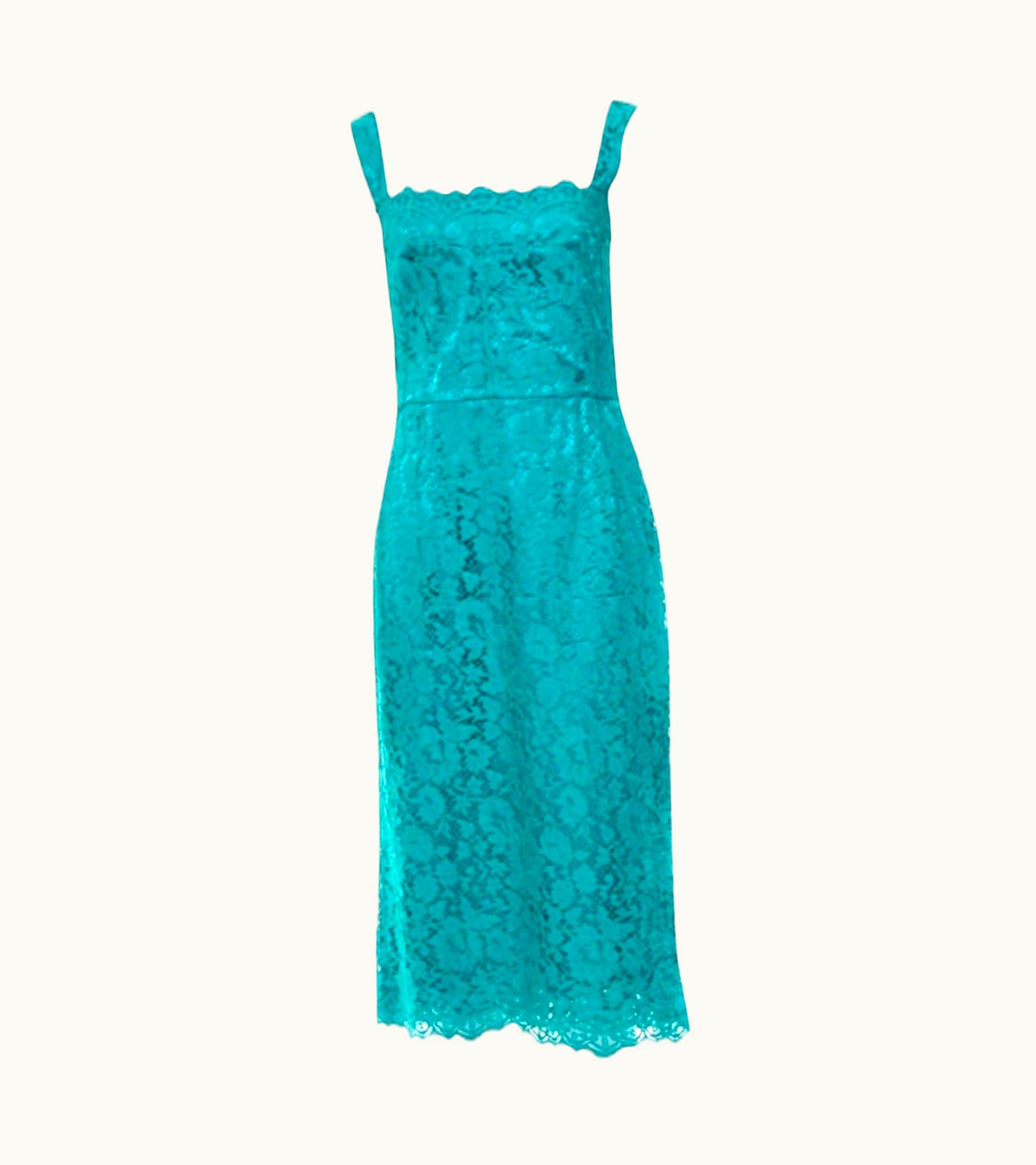 Dolce & Gabbana Dolce & Gabbana Lace Crystal Floral Buttons Shift Sheat Dress