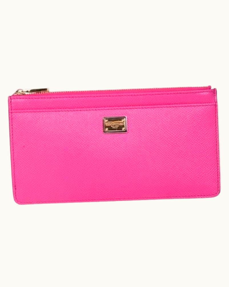 Dolce & Gabbana Dolce & Gabbana Pink Large Dauphine Leather Card Holder Wallet