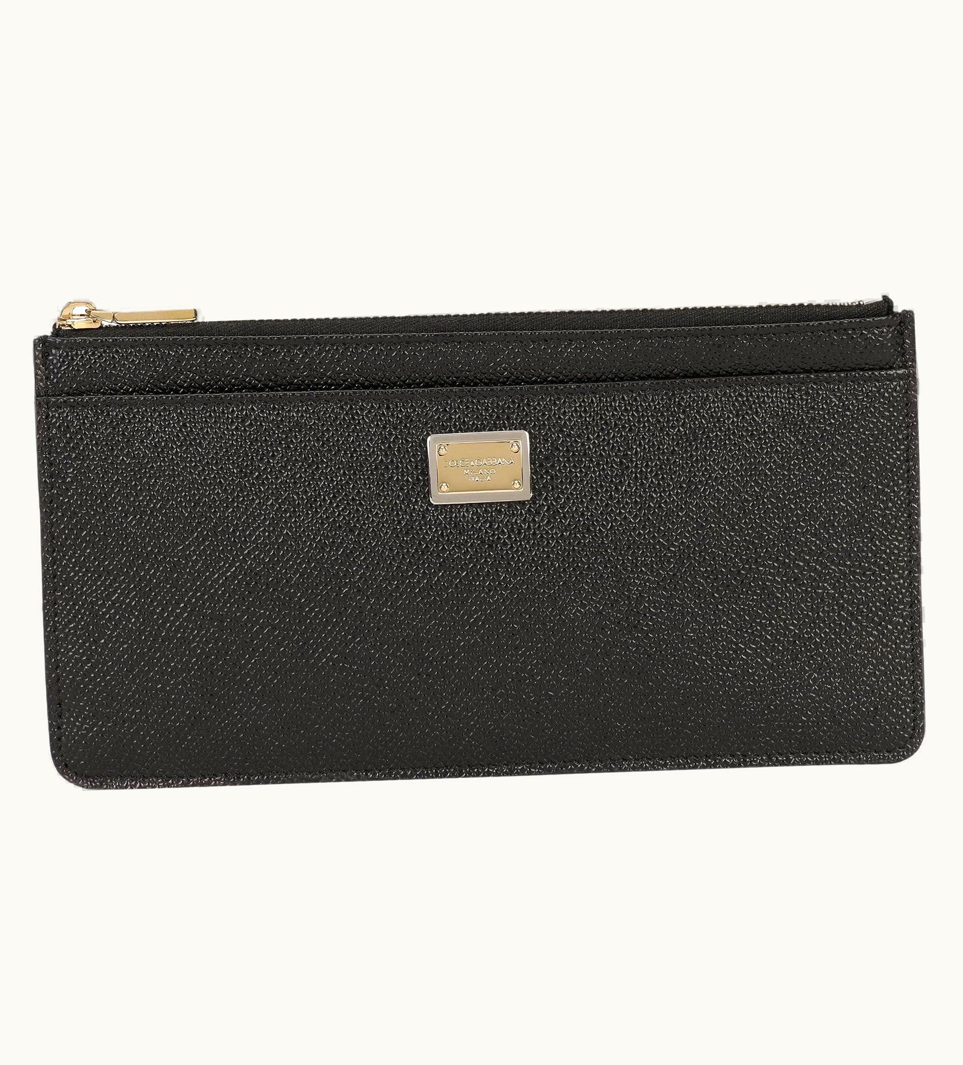 Dolce & Gabbana Dolce & Gabbana Black Large Dauphine Leather Card Holder Wallet