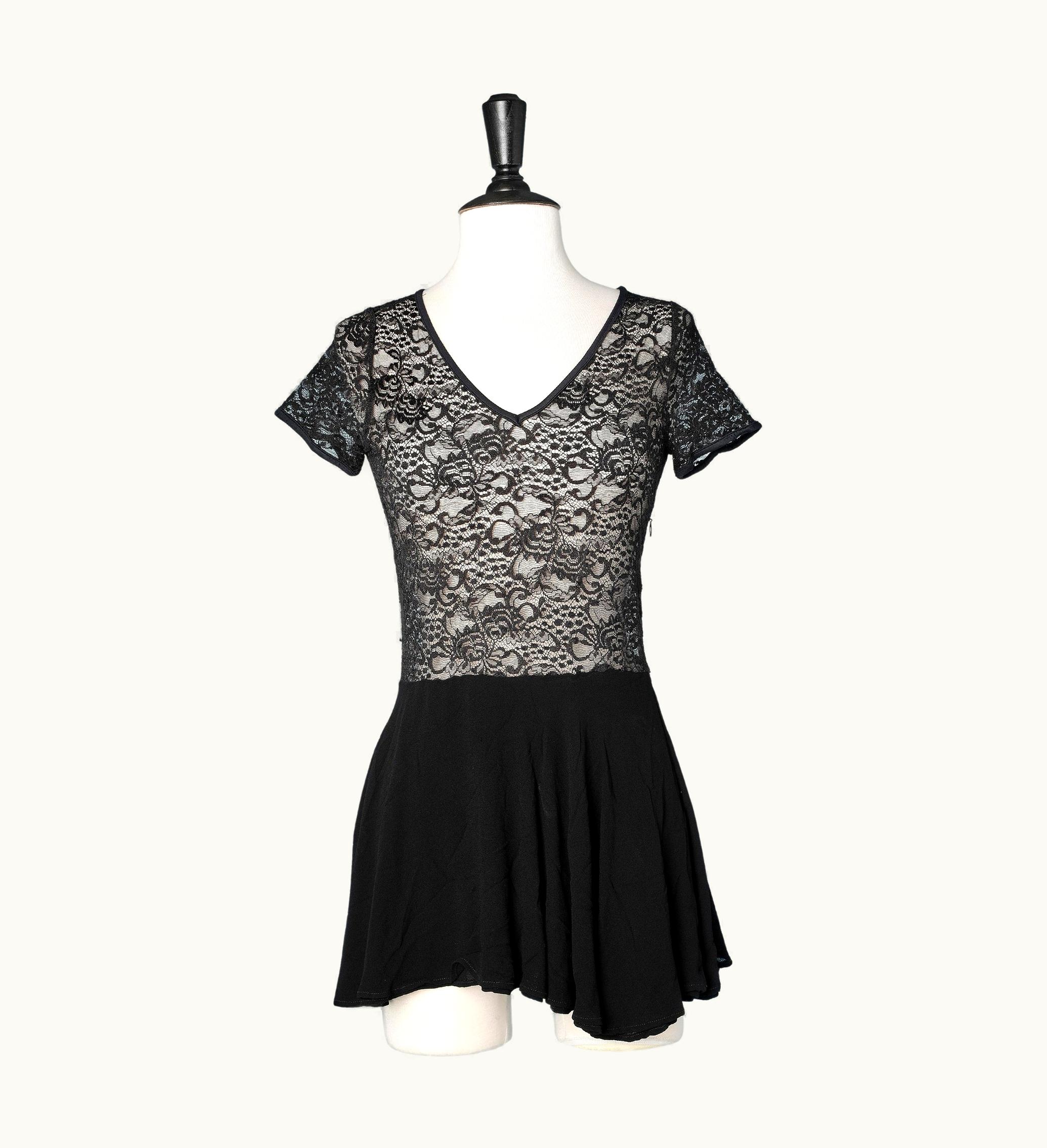 Dolce & Gabbana Black Lace Dress And Crêpe Chiffon D&G By Dolce & Gabbana