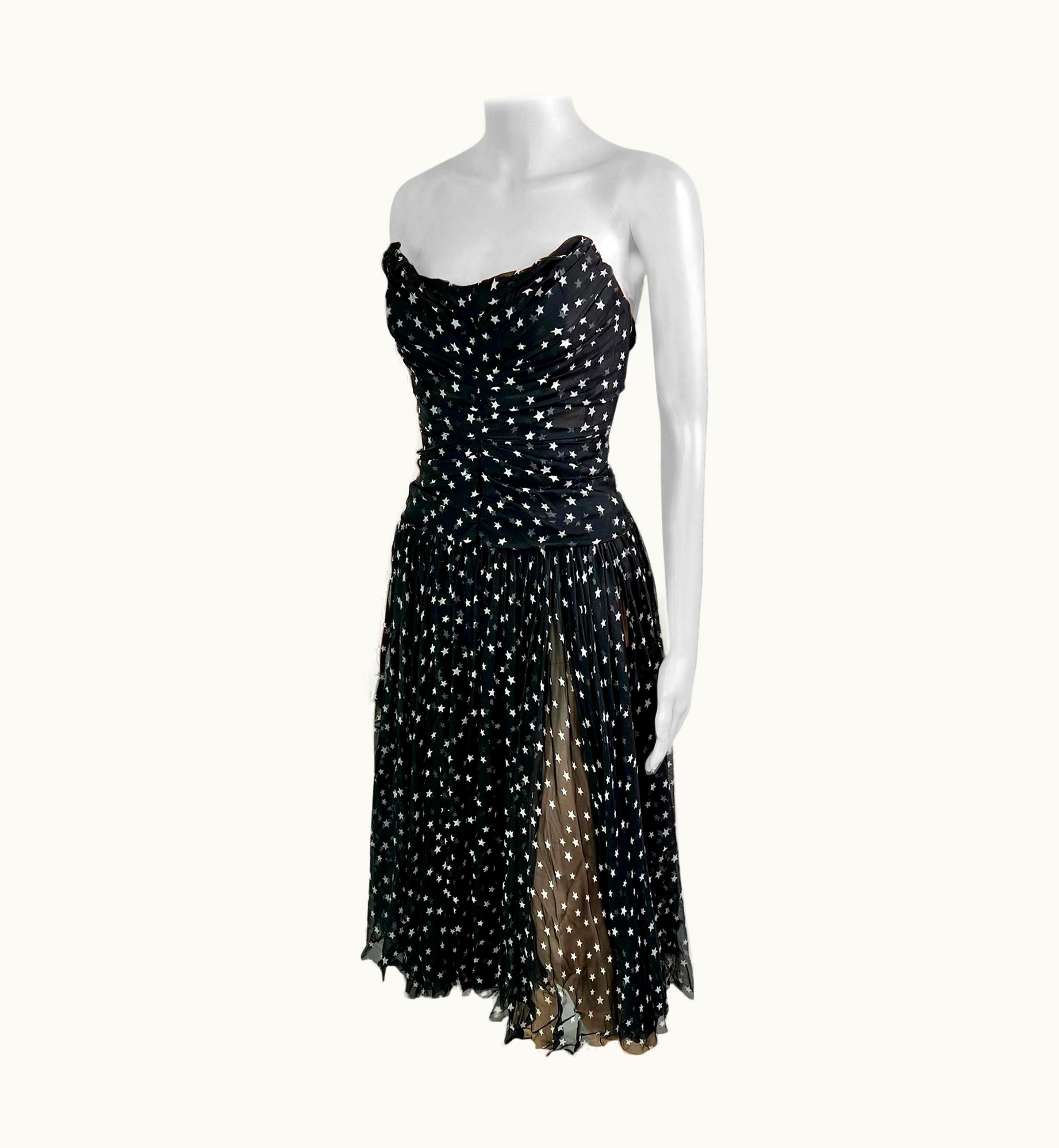 Dolce & Gabbana Dolce & Gabbana AW 2011 Runway Bustier Sheer Star Print Dress