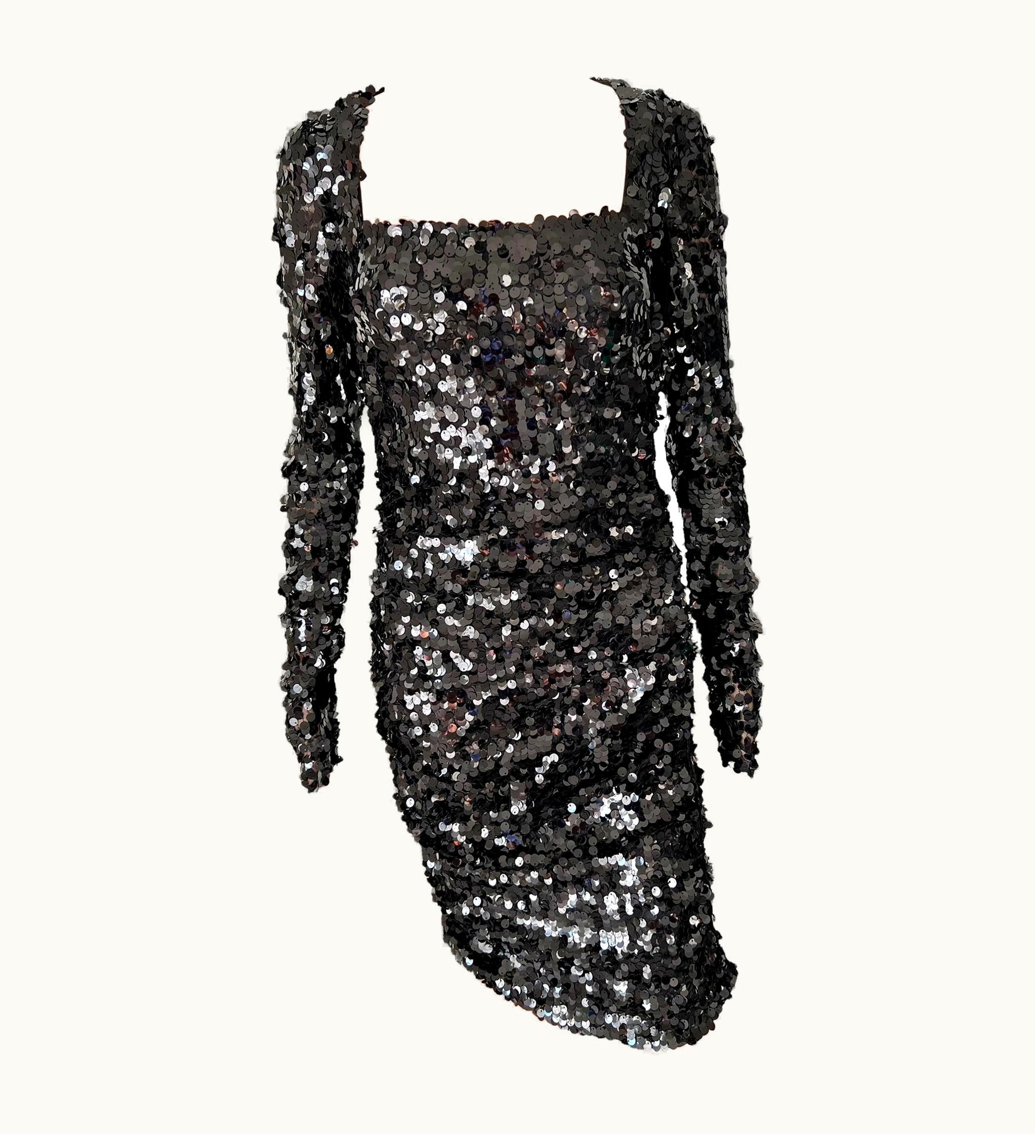 Dolce & Gabbana Dolce & Gabbana AW 2011 Unworn Sequin Embellished Black Evening Dress