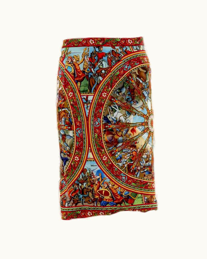 Dolce & Gabbana Dolce&Gabbana Multicolored Viscose Sicilian Skirt