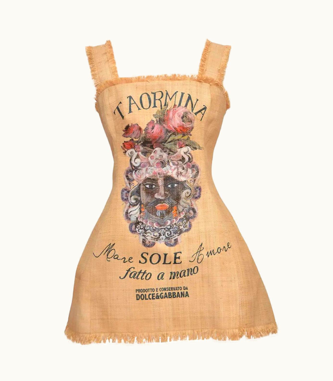 Dolce & Gabbana 2013 Collector' Dolce & Gabbana Raffia Mini Dress