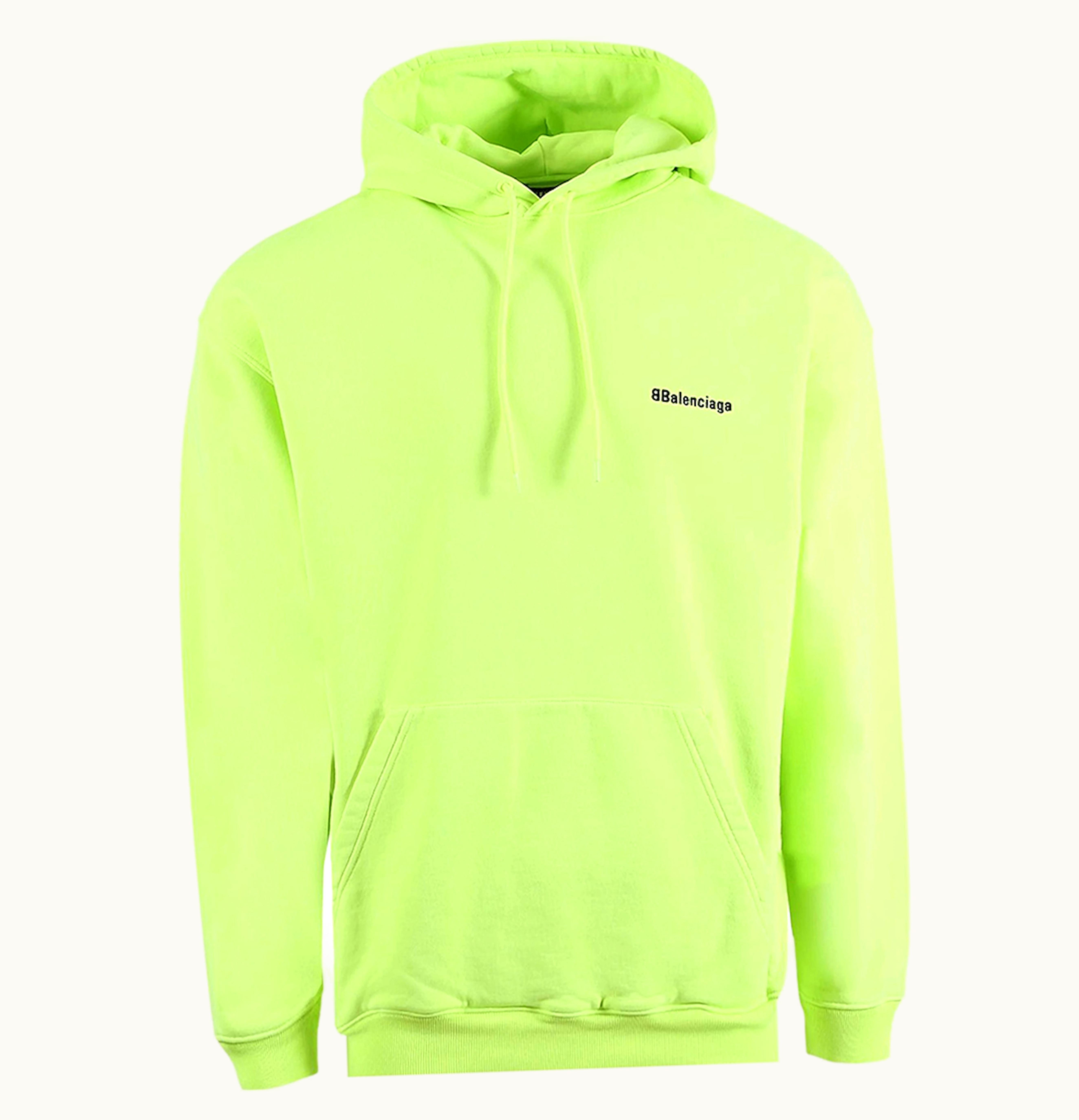 Balenciaga Balenciaga Logo Hoodie Fluo Yellow Black Hoodie Fluo Yellow Black