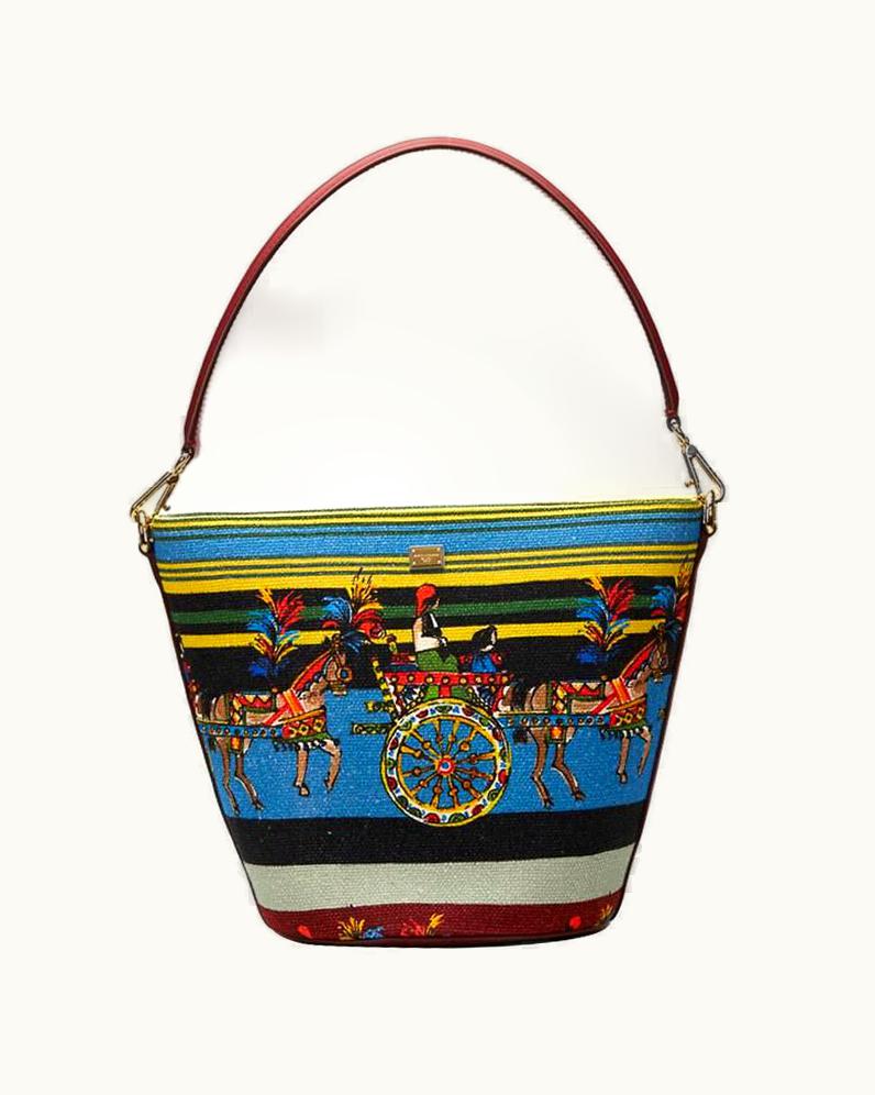 Dolce & Gabbana 2013 Dolce & Gabbana Multicolour Canvas Miss Ingrid Bucket Tote