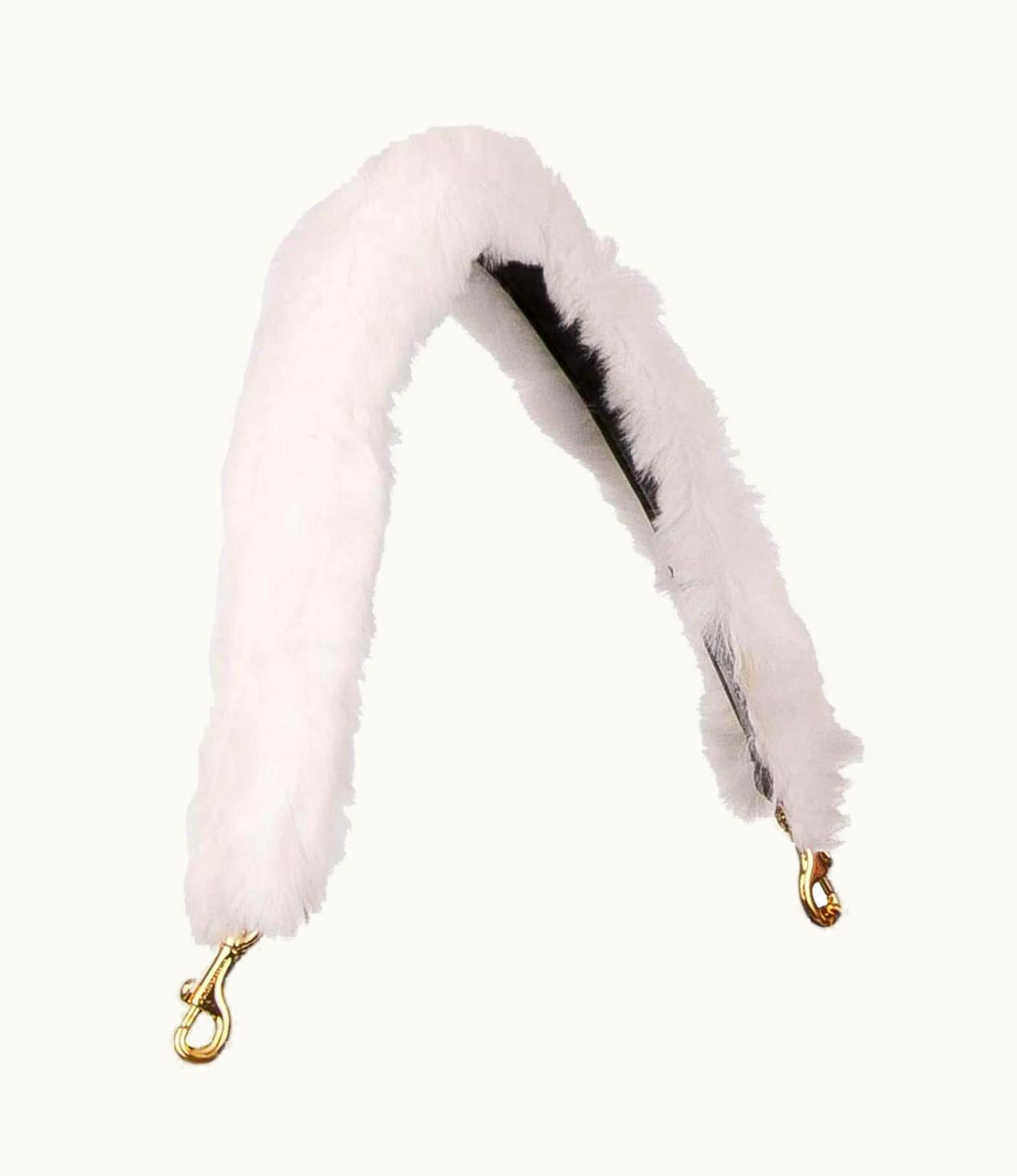 Dolce & Gabbana Dolce & Gabbana - Rabbit Fur Leather Bag Strap Handle White Gold