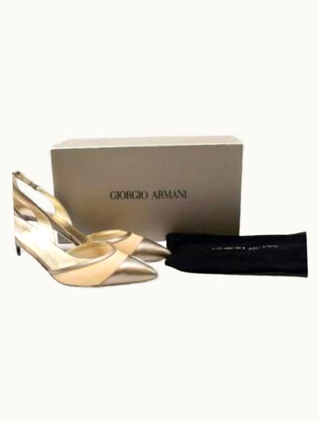 Giorgio Armani Giorgio Armani Metallic Pointed Mesh Cut-Out Pumps