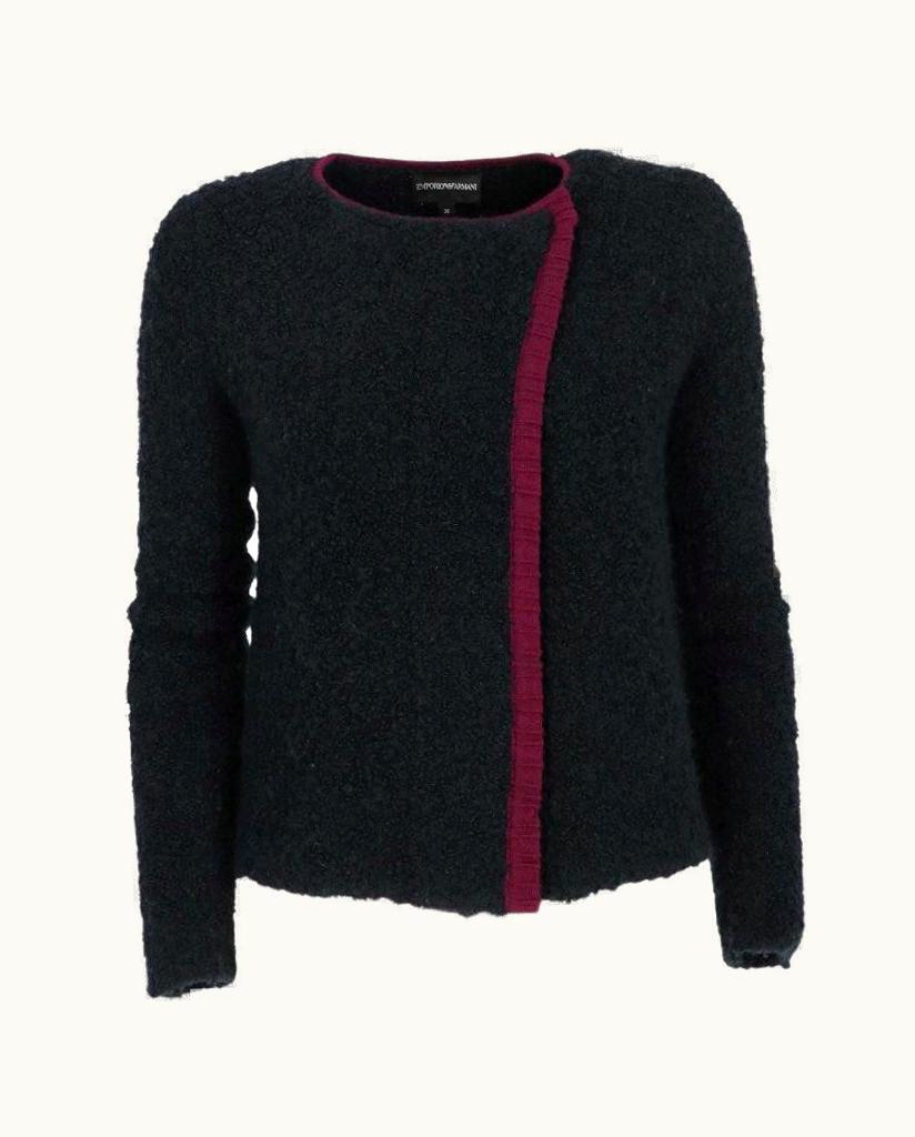 90s Emporio Armani Vintage Dark Blue Wool Jacket