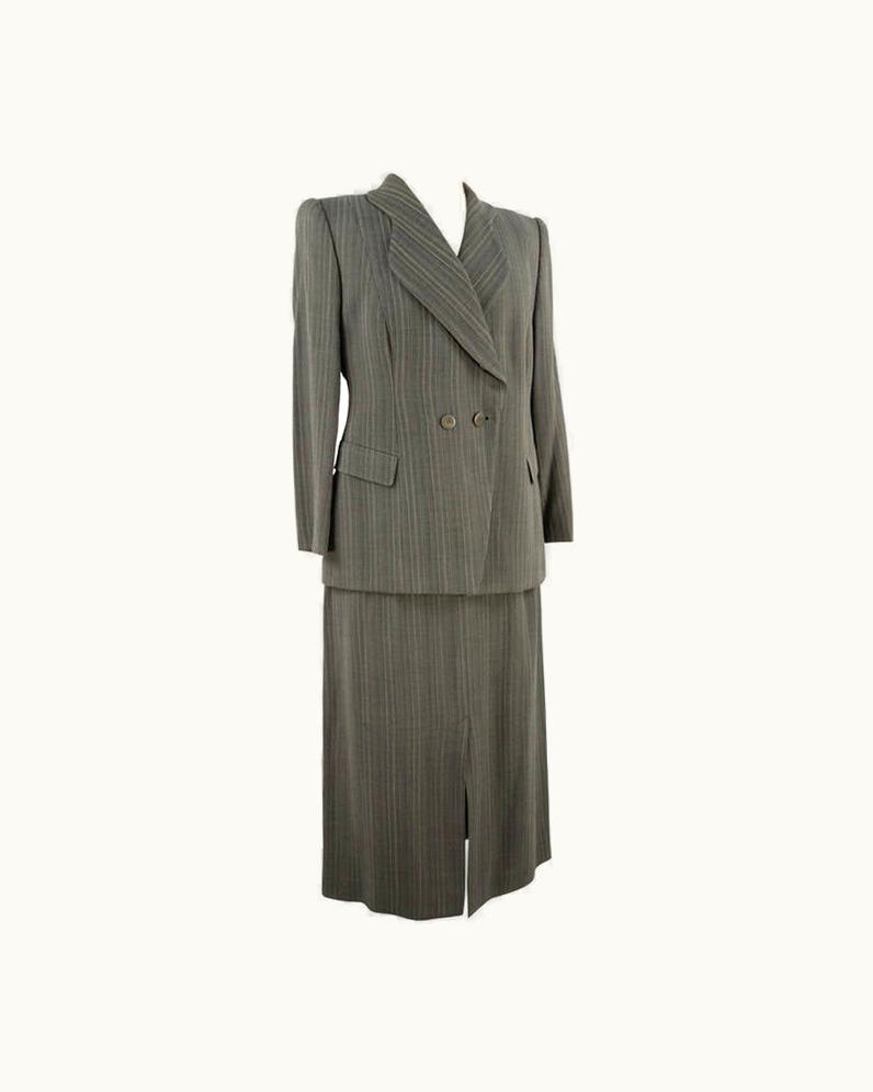 Giorgio Armani Black And Taupe Suit