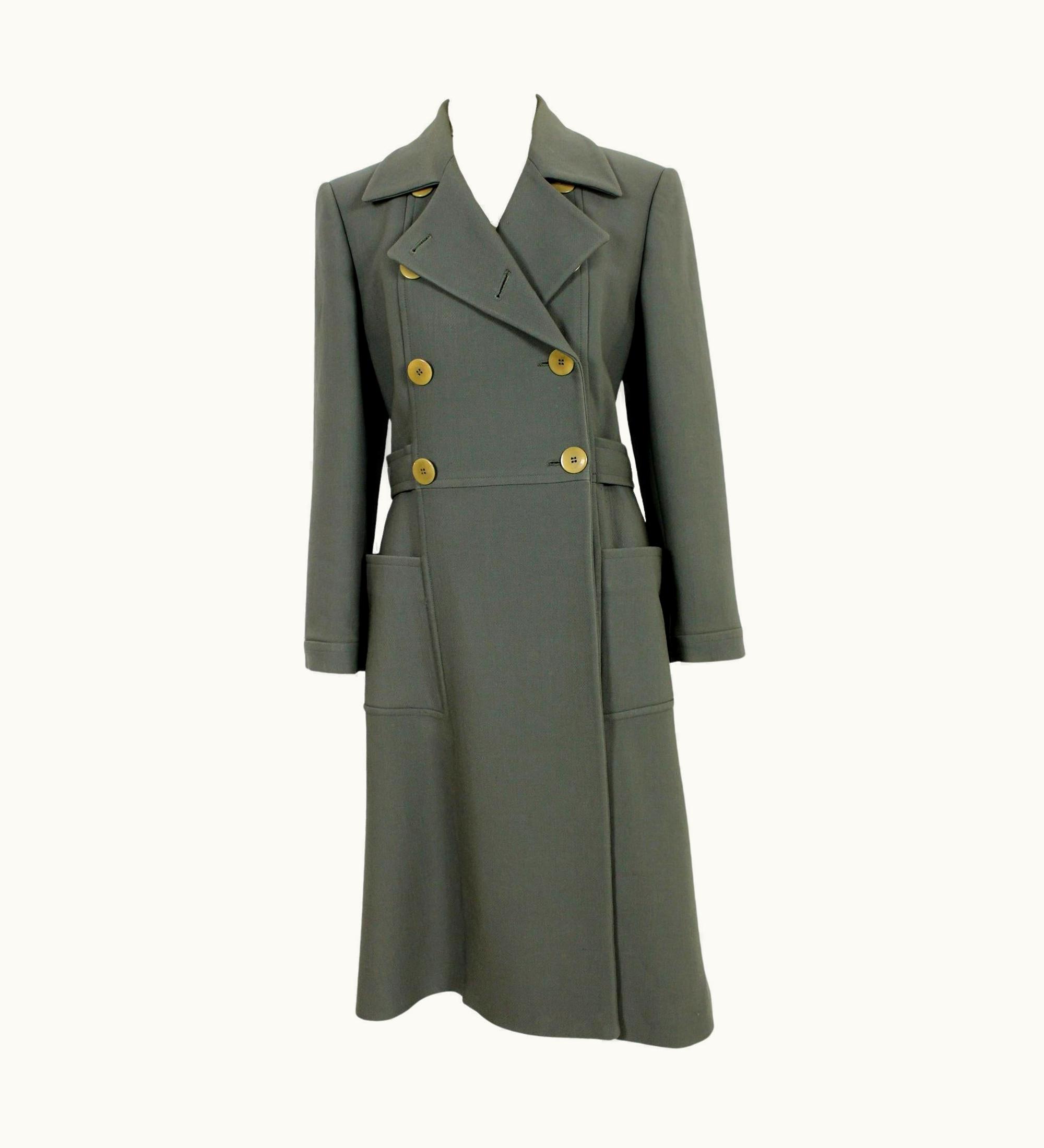 Giorgio Armani Giorgio Armani Gray Wool Double Breasted Vintage Coat