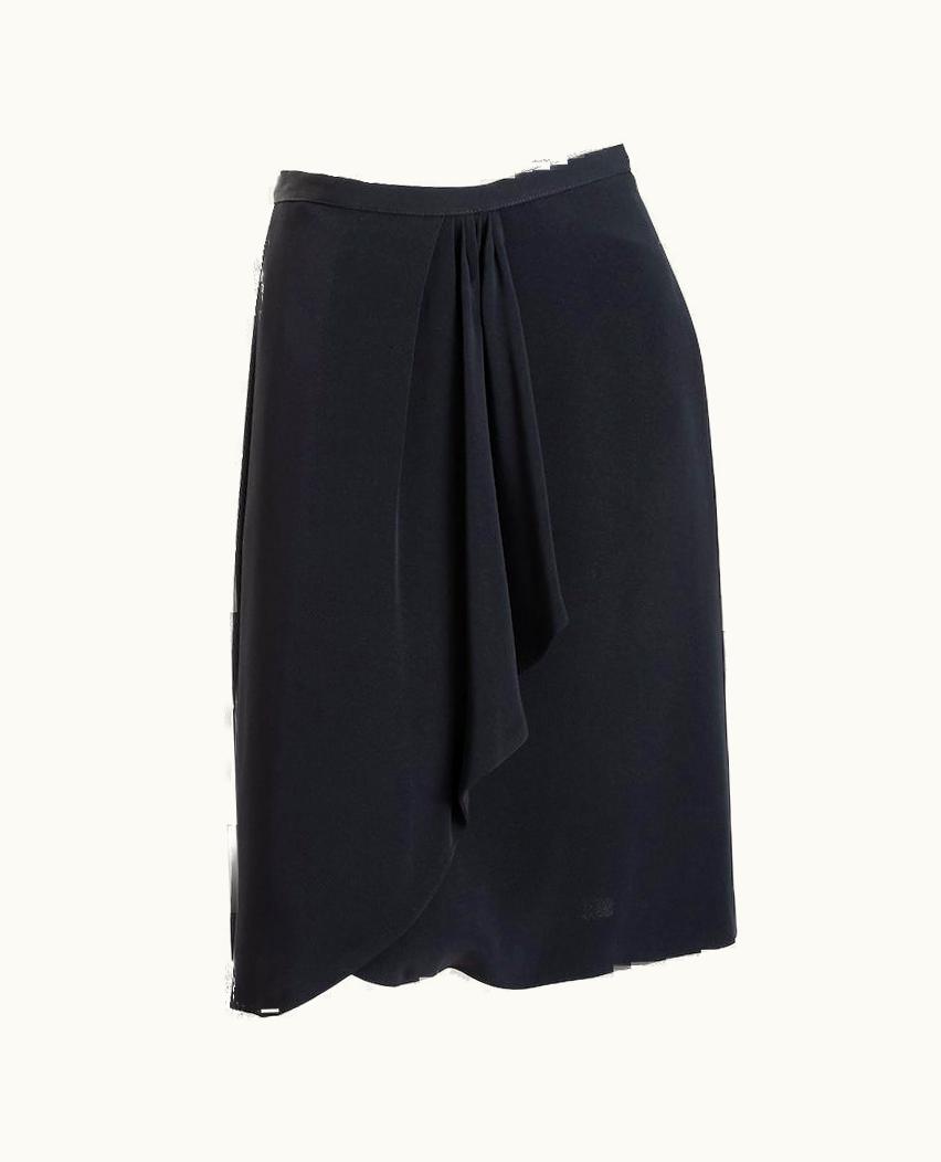 Giorgio Armani Black Rayon Crepe Skirt Size S/S Us