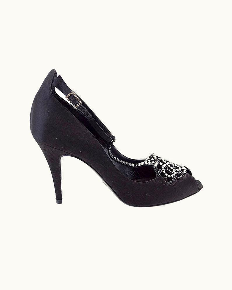 Giorgio Armani Giorgio Armani Shoe Satin T-Strap Deco Diamante Detail 38 S/S