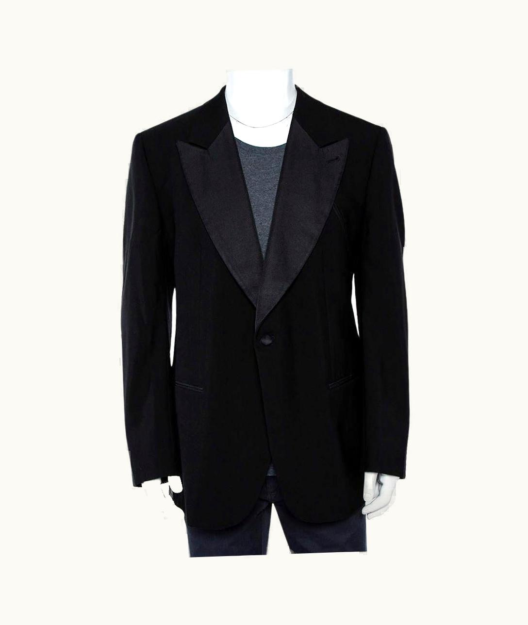 Giorgio Armani Giorgio Armani Black Wool Button Front Blazer 5xl