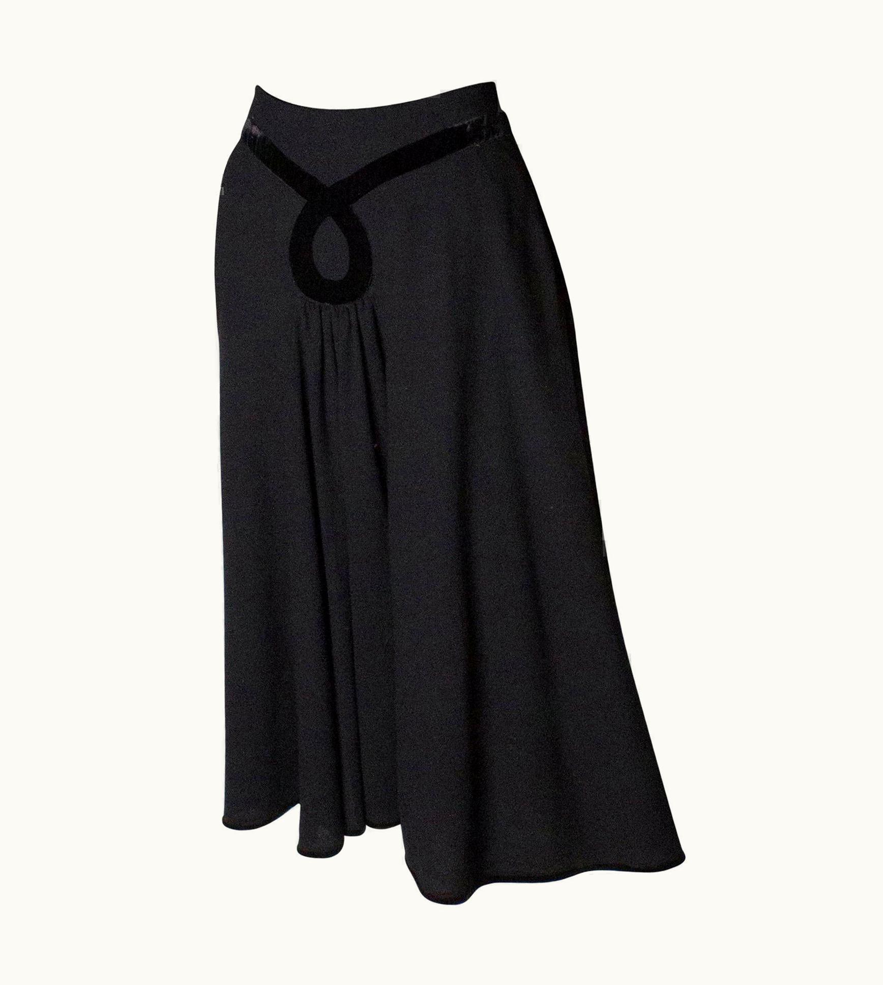 Valentino Vintage Valentino Black Wool Skirt