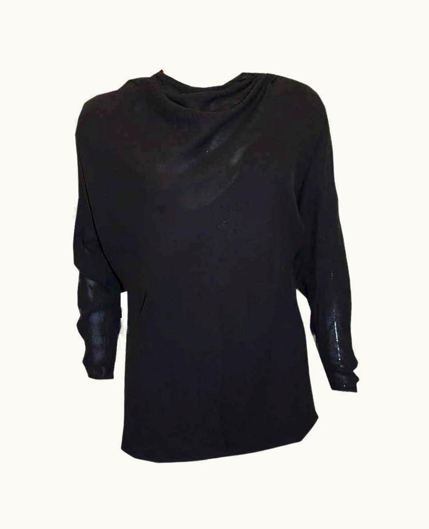 Valentino Vintage Black Silk Valentino Blouse