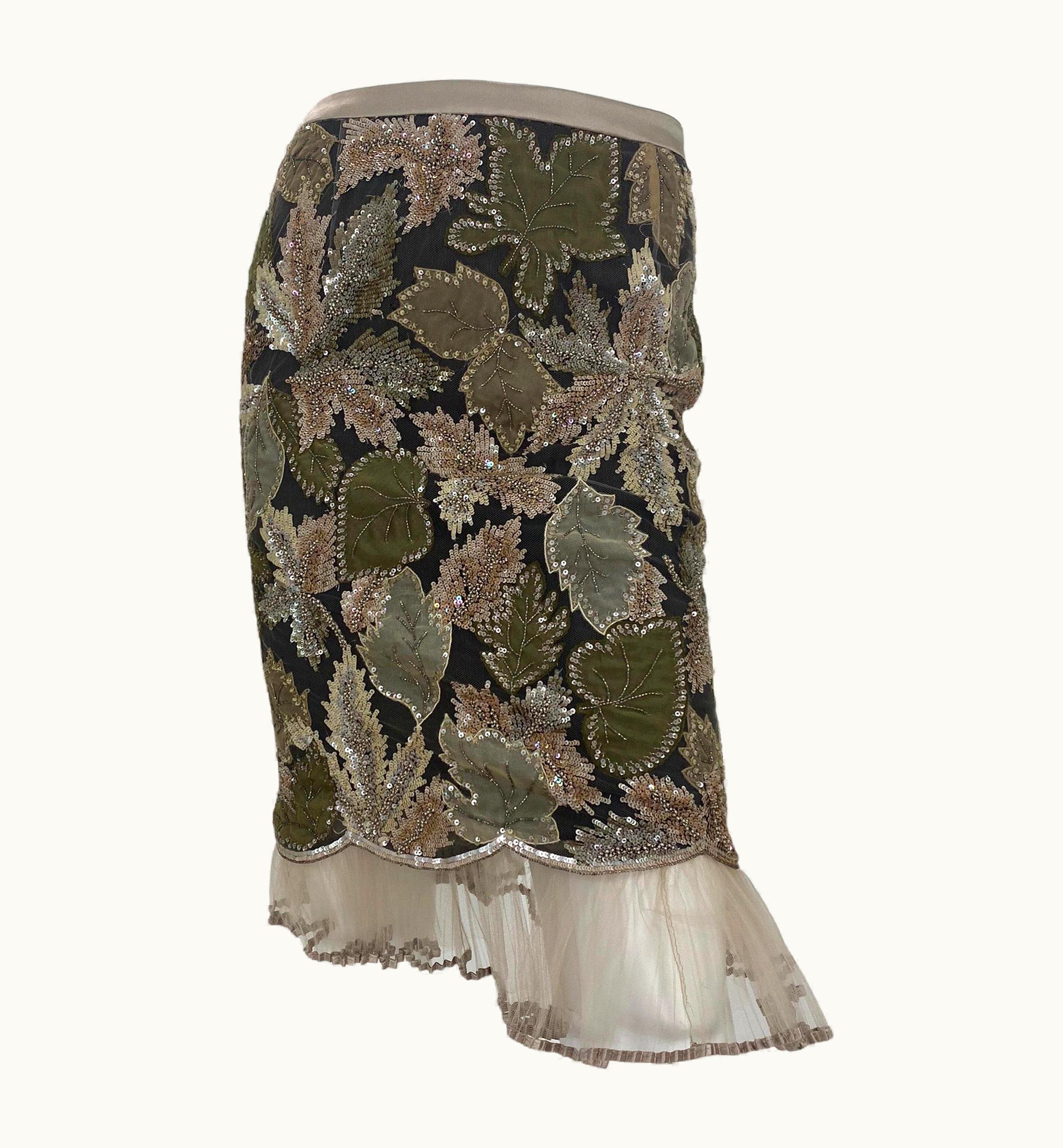 Valentino Vintage Valentino Embellished Tulle Skirt