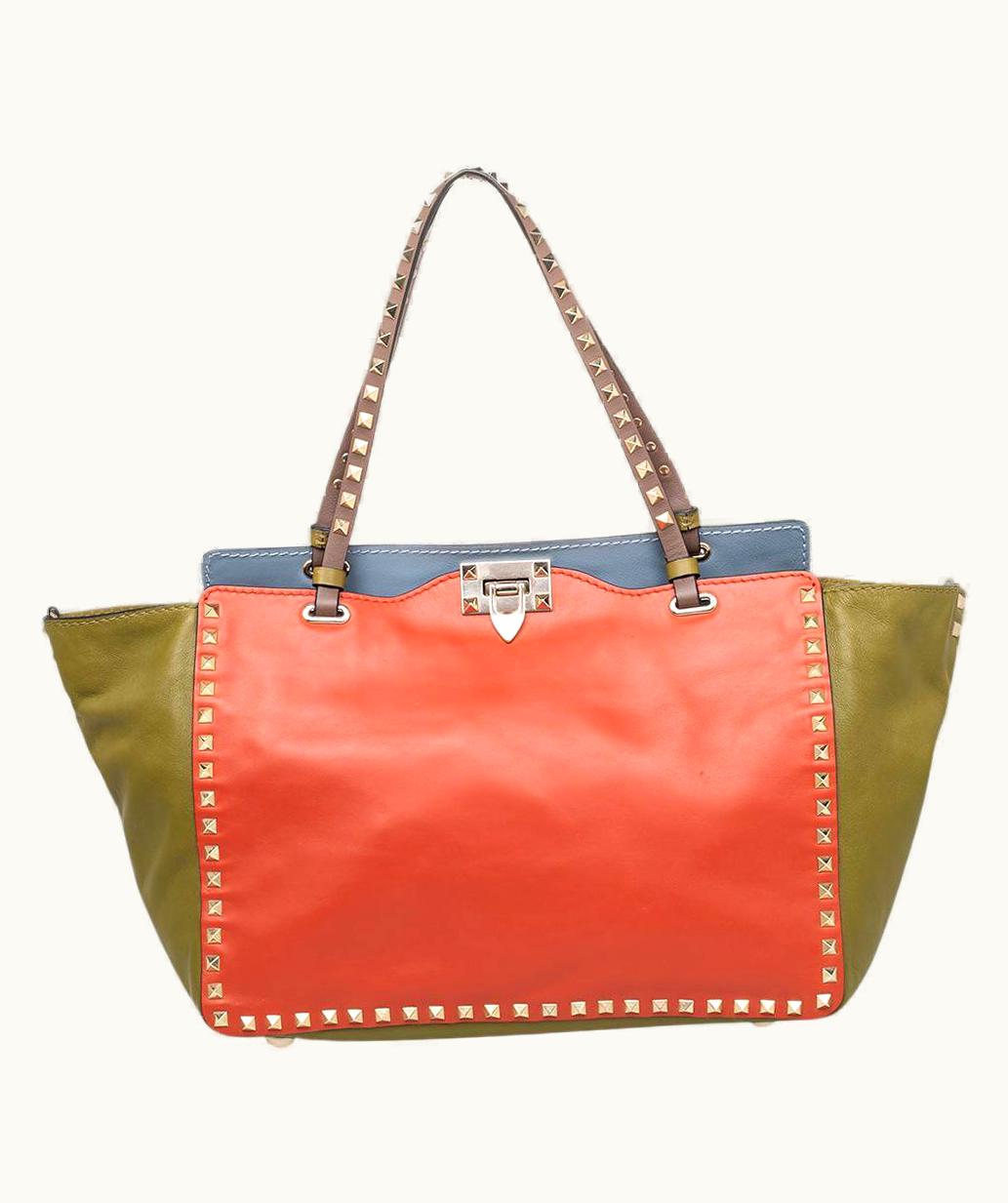 Valentino Valentino Multicolor Leather Medium Rockstud Tote