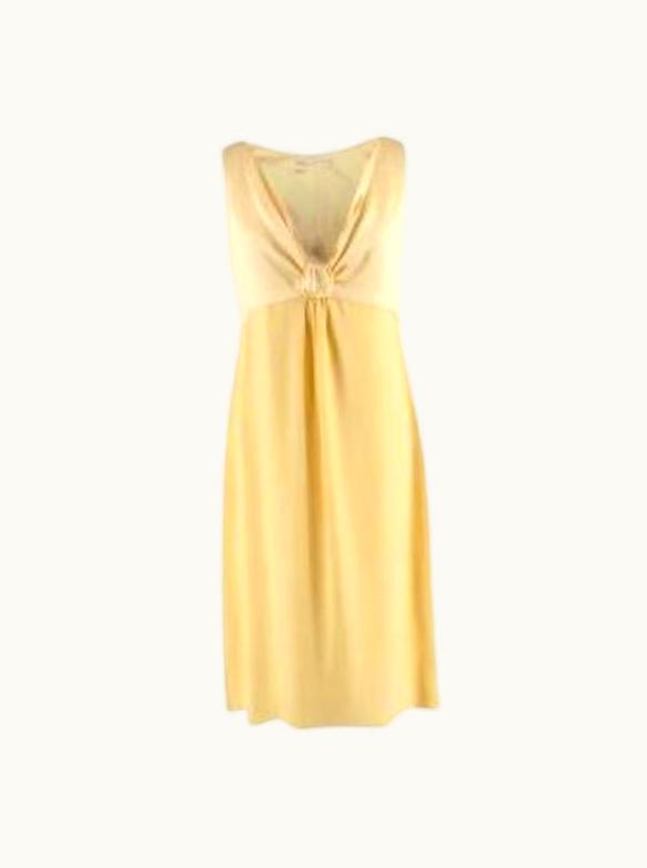 Valentino Valentino Vintage Yellow Silk Mini Dress