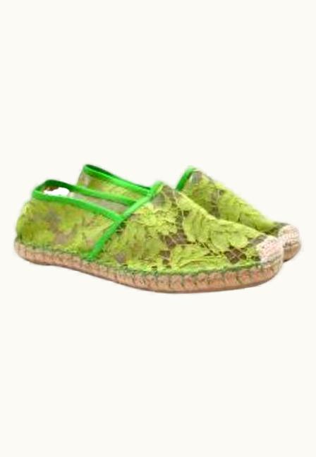 Valentino Valentino Neon Green Corded Lace Espadrilles
