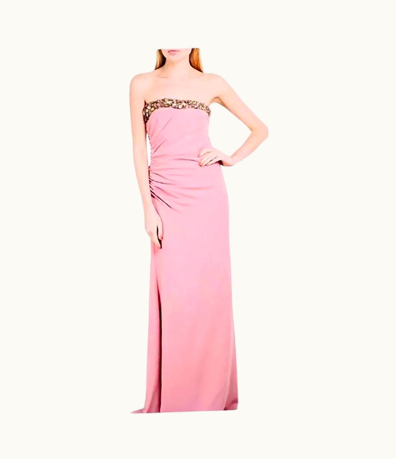 Valentino Valentino Pink Viscose Beaded Gown