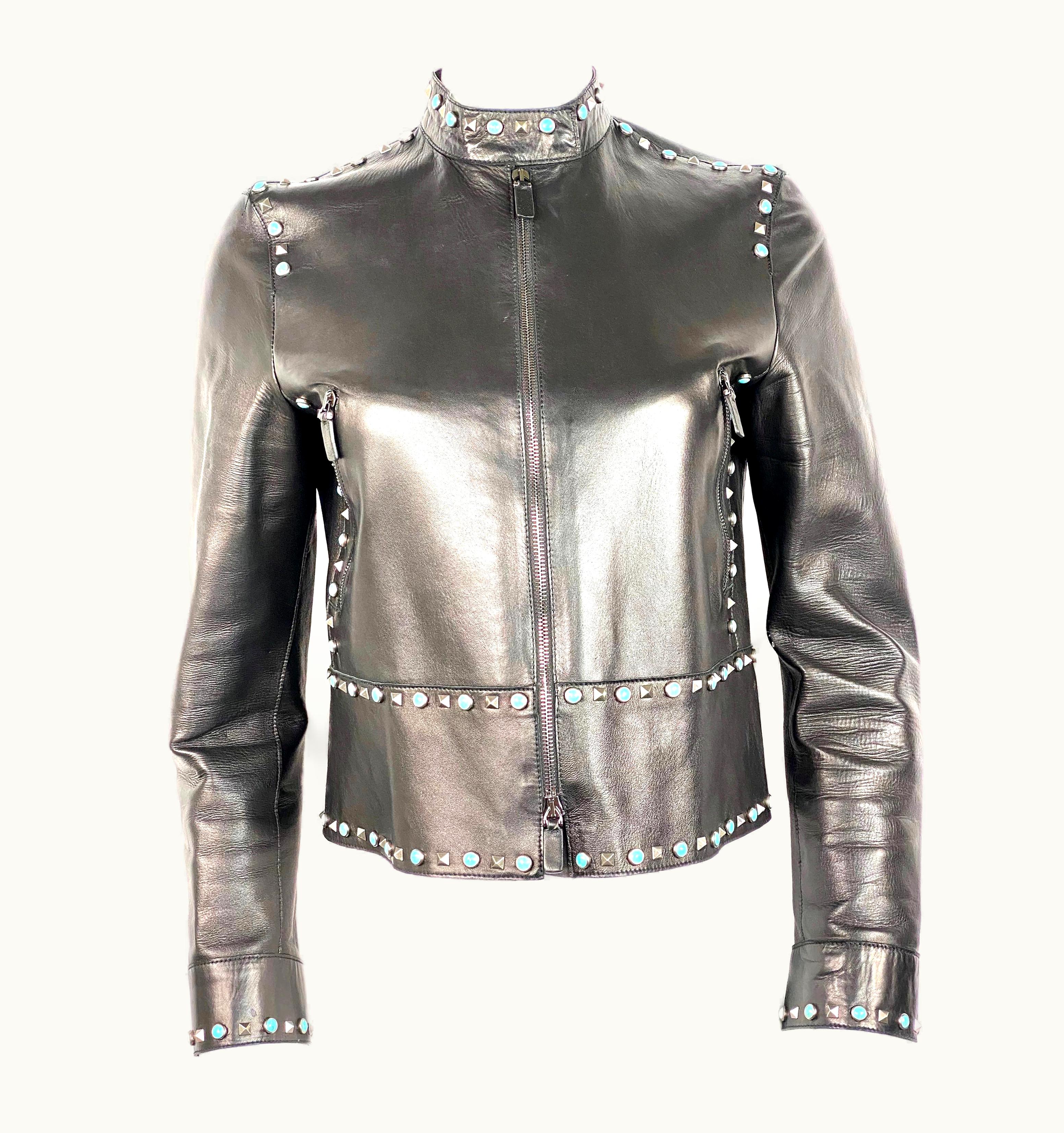 Valentino Valentino Black Leather Studded Jacket