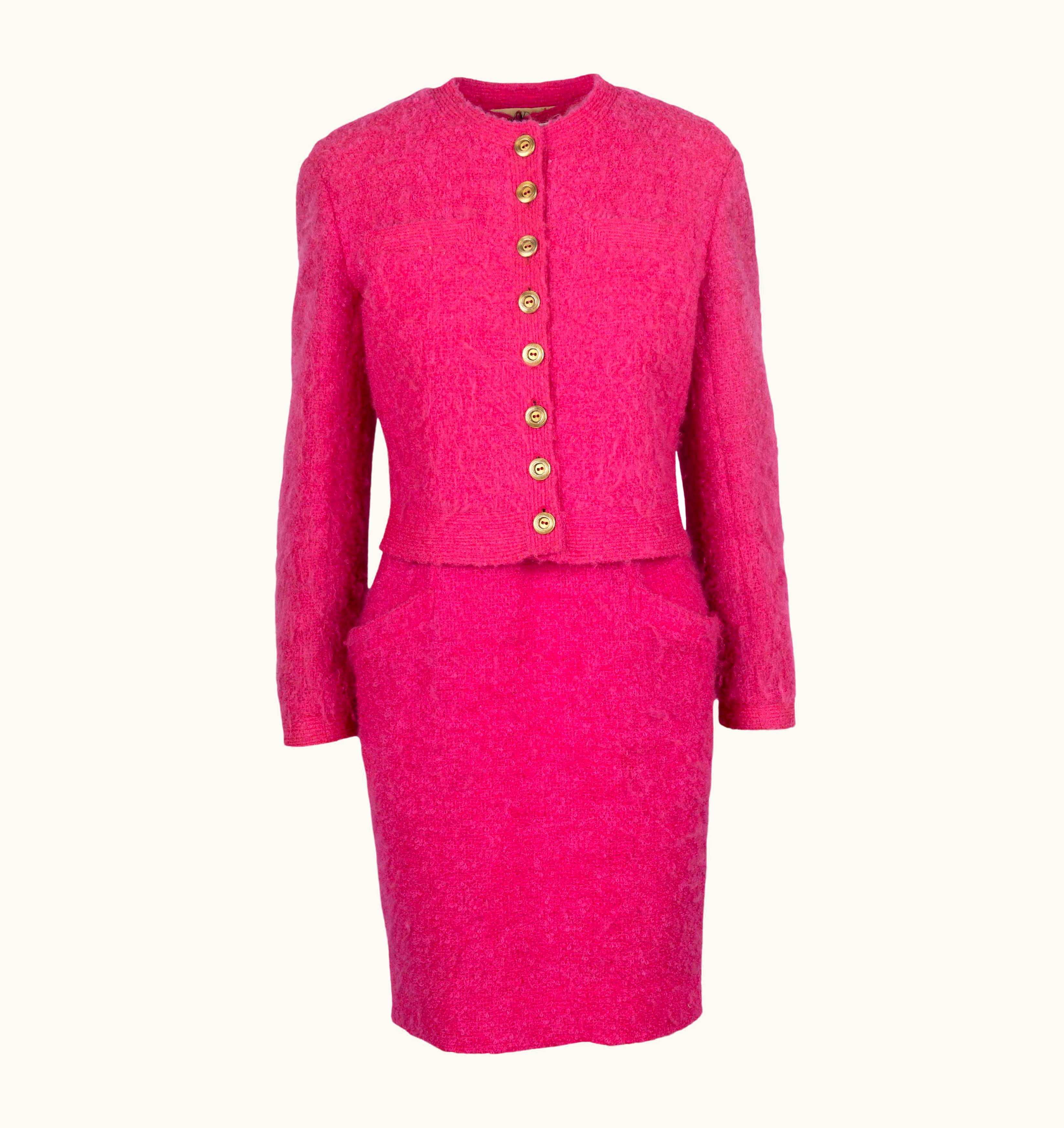 Valentino Valentino Pink Wool Dress With Jacket - '80s