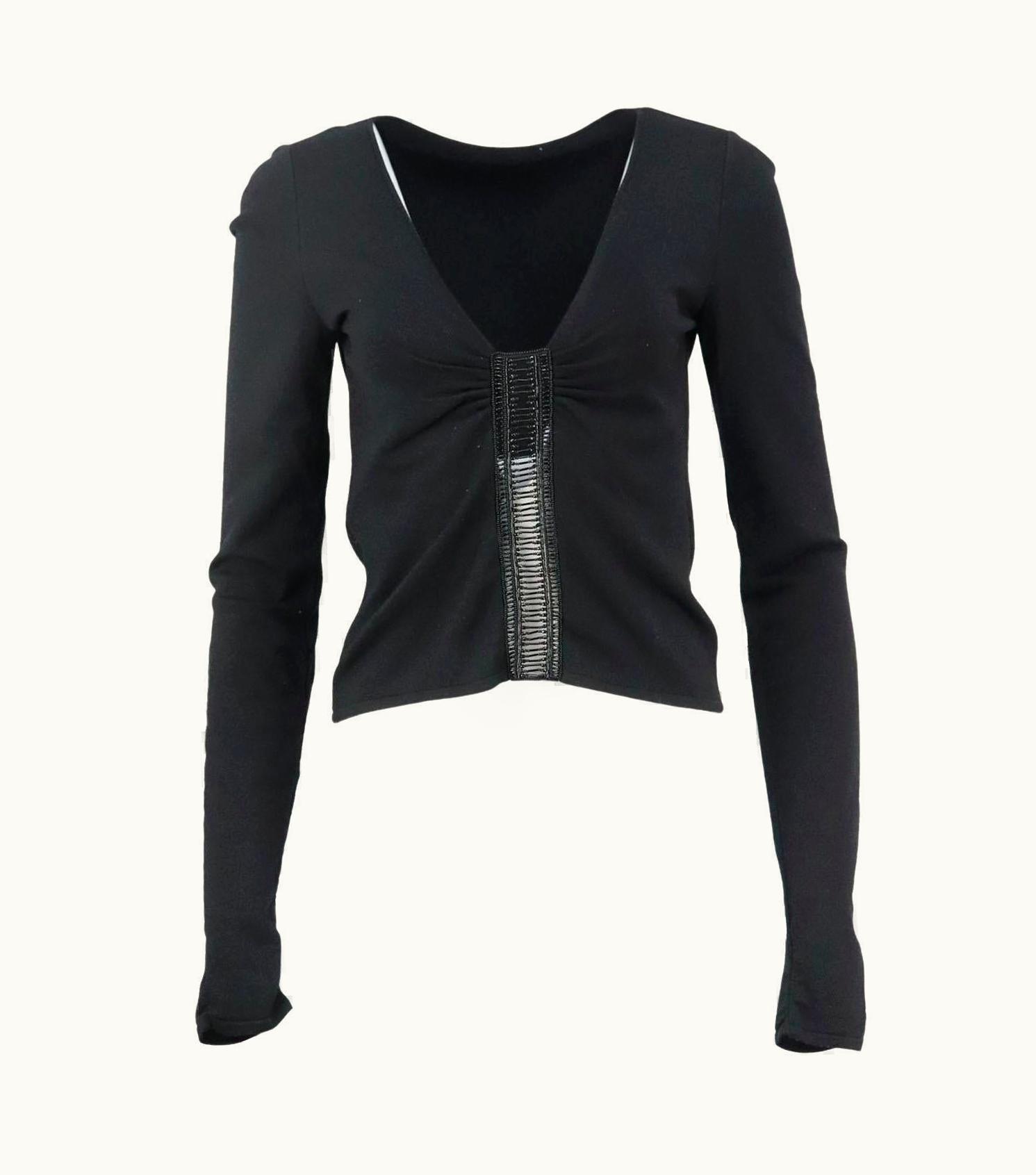 Valentino Valentino Vintage Embellished Wool Blend Top Medium