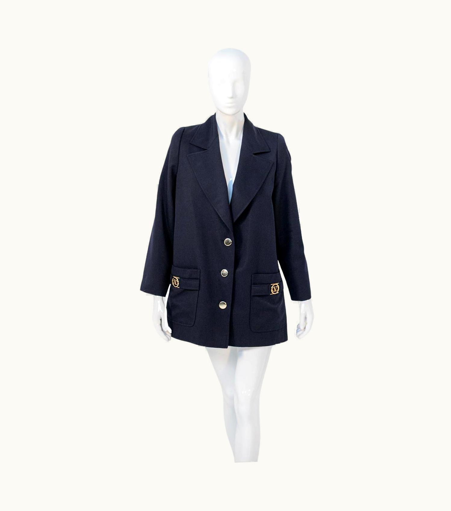 Valentino Valentino Chic Vintage Blazer In Black Cotton