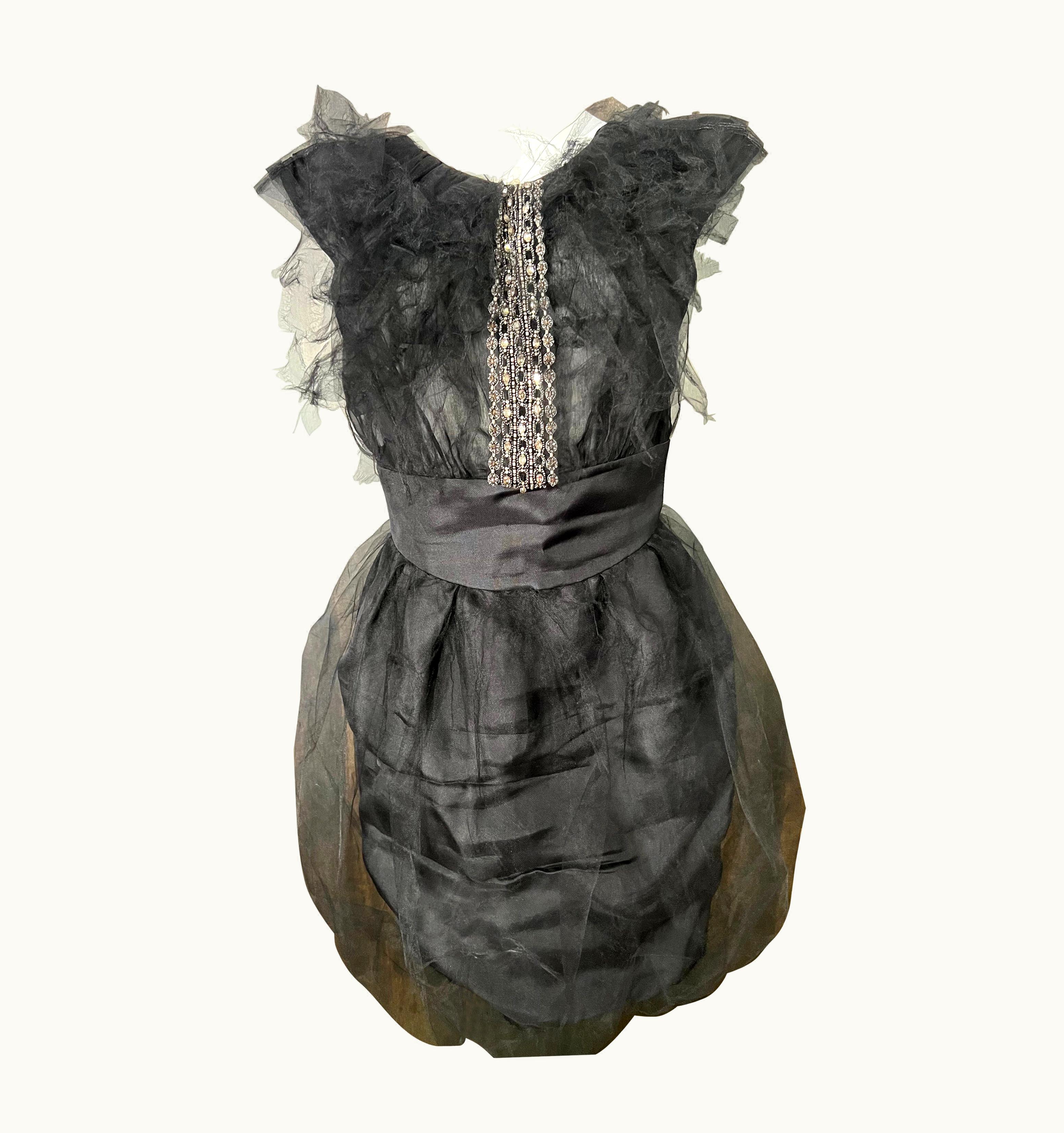 Valentino Valentino Black Mini Silk Dress