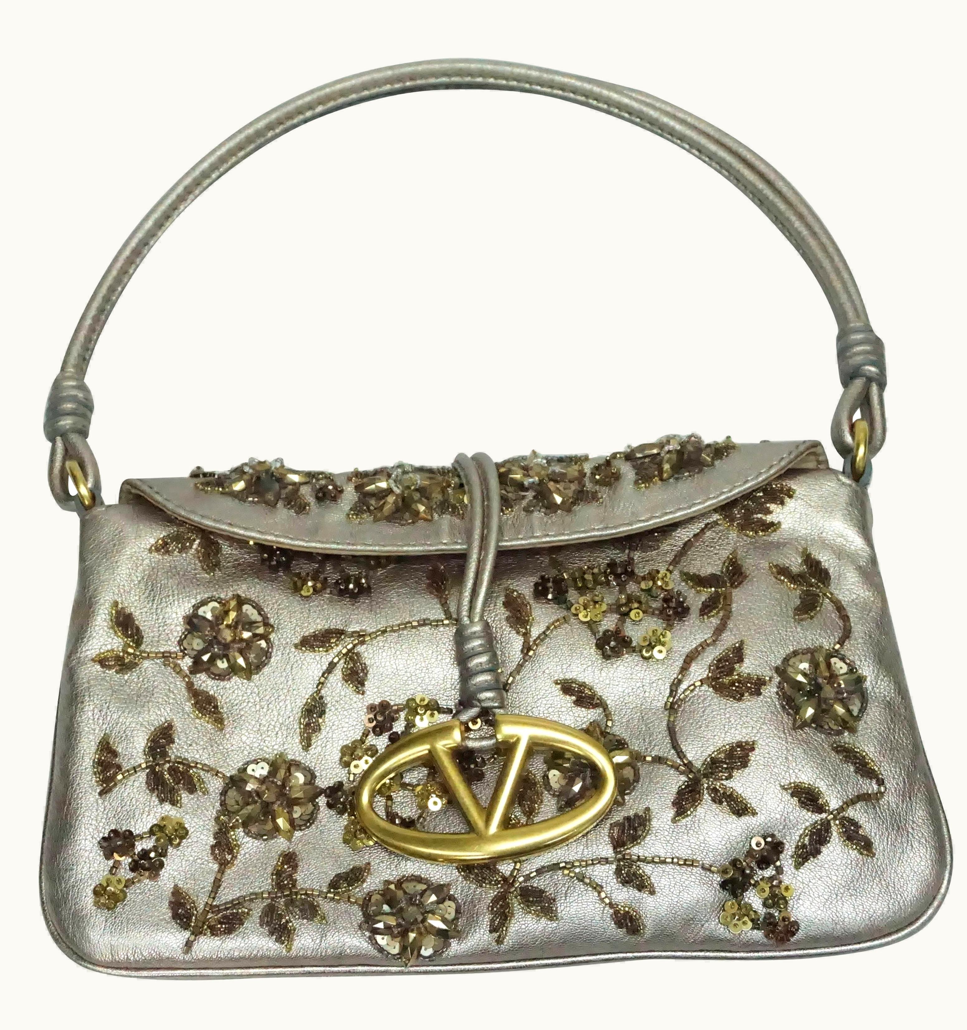 Valentino Valentino Beaded Gold And Bronze WS/S Floral Embellishments