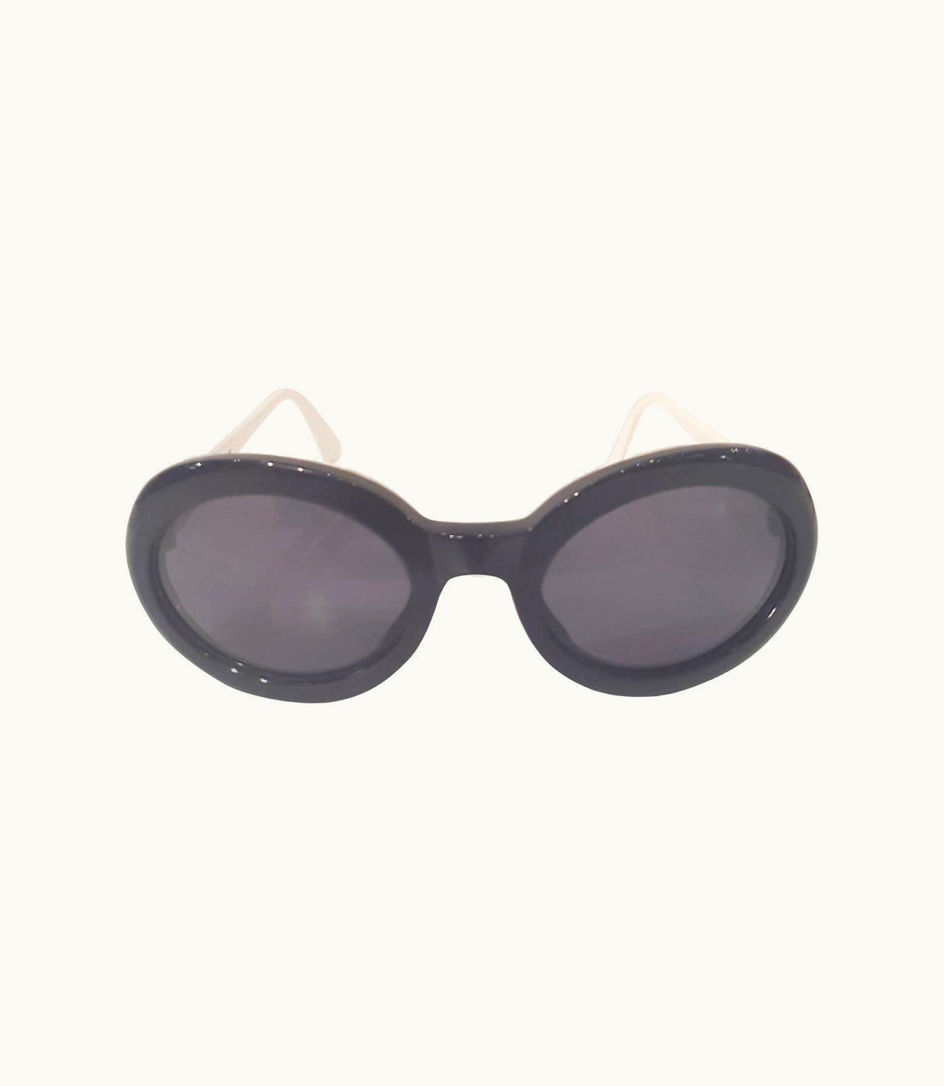 Valentino 1980s Valentino Balck And Dark Blue Navy Sunglasses